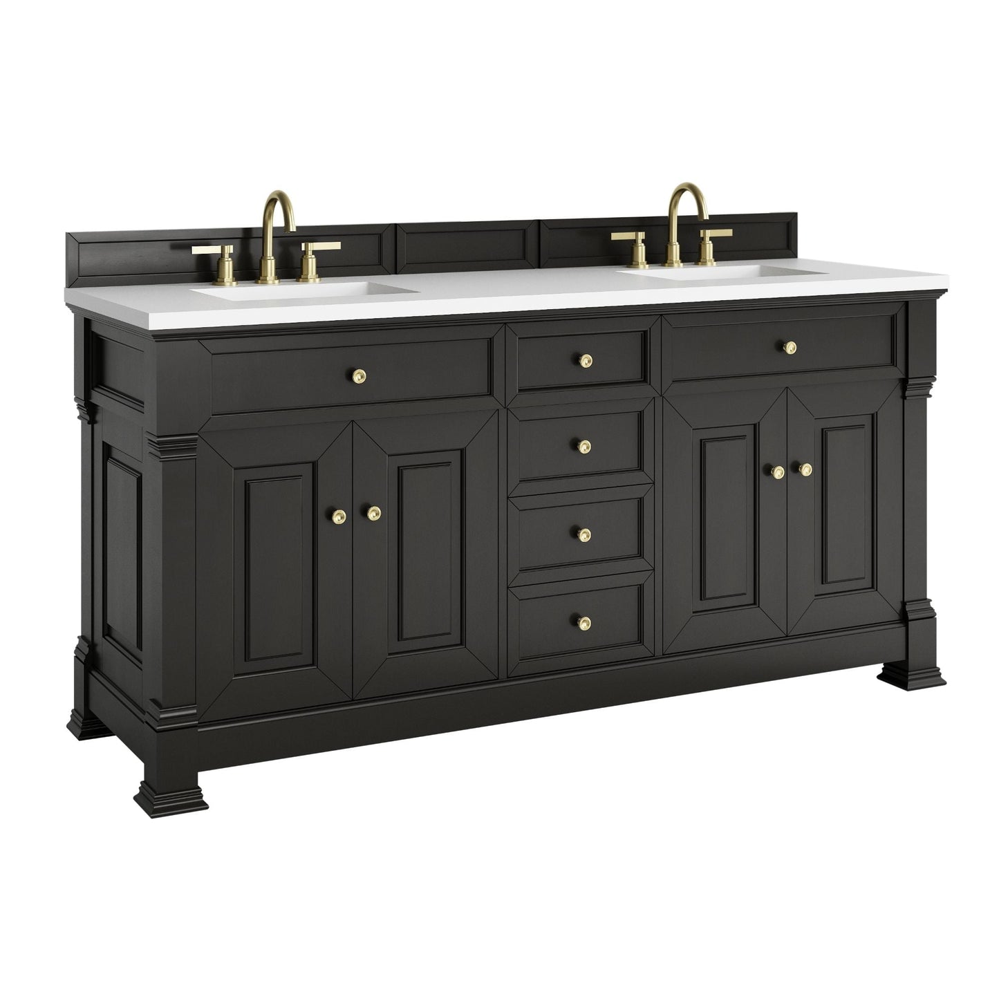 
                  
                    Brookfield 72" Double Vanity in Black Onyx Double Bathroom Vanity James Martin Vanities 
                  
                