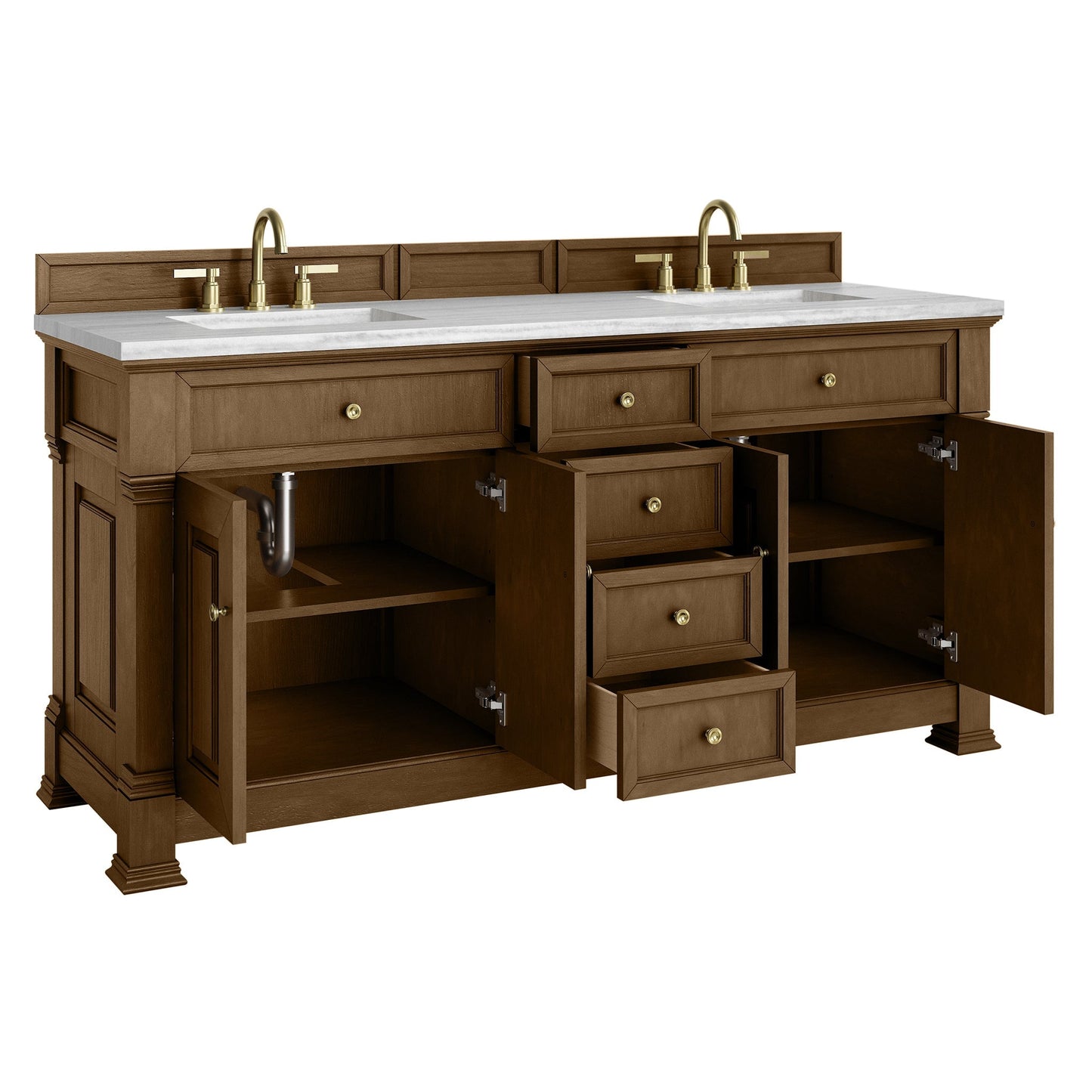 
                  
                    Brookfield 72" Double Vanity in Honey Oak Double Bathroom Vanity James Martin Vanities 
                  
                
