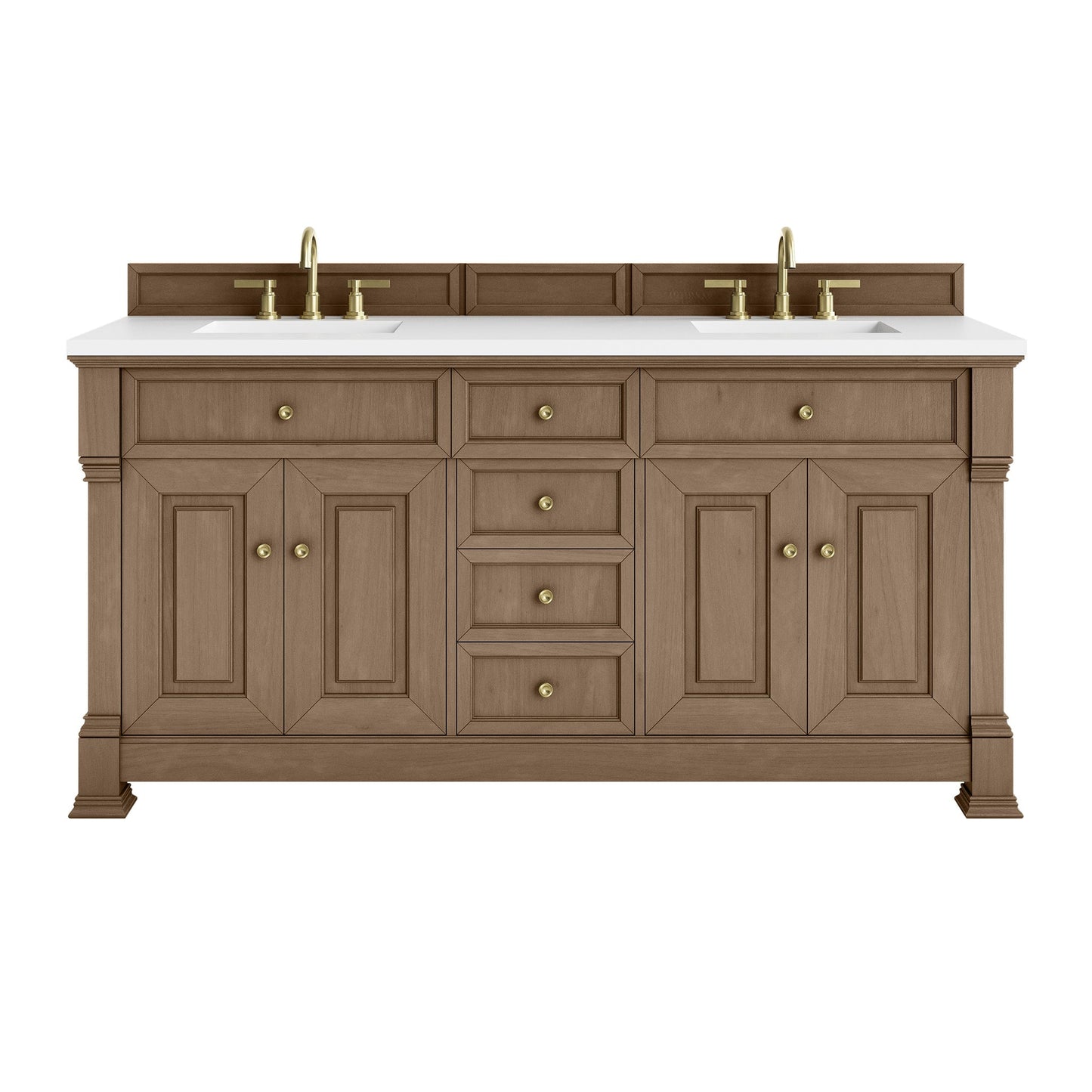 
                  
                    Brookfield 72" Double Vanity in Pecan Double Bathroom Vanity James Martin Vanities 
                  
                