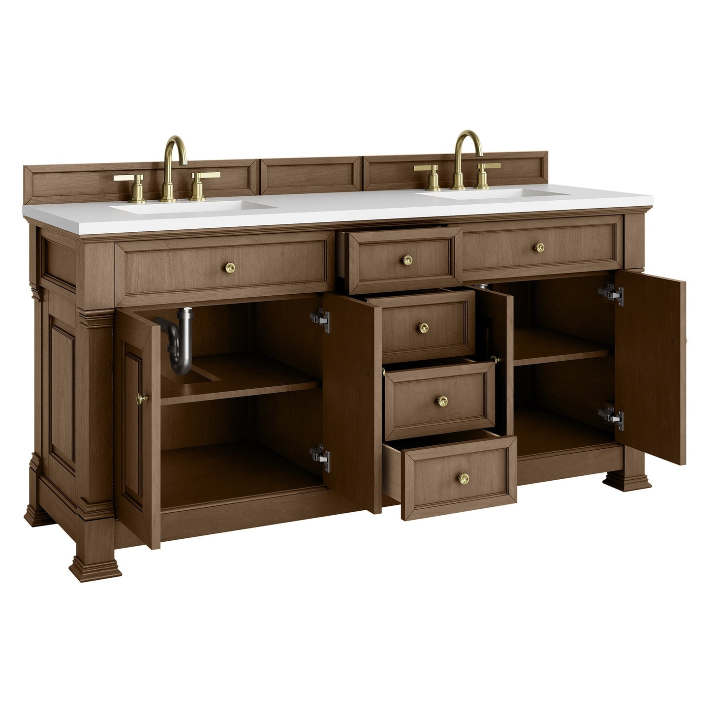 
                  
                    Brookfield 72" Double Vanity in Pecan Double Bathroom Vanity James Martin Vanities 
                  
                