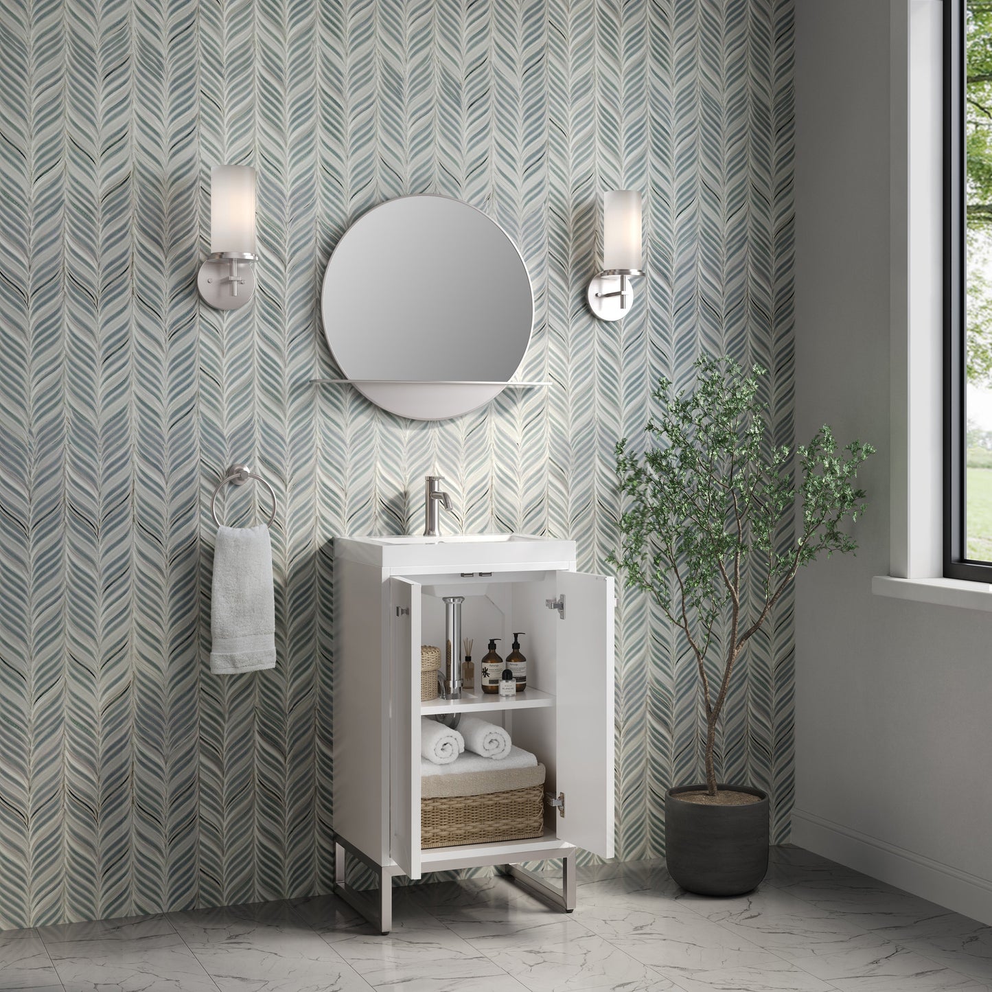 
                  
                    Chianti 20" Single Vanity in Glossy White Single Bathroom Vanity James Martin Vanities 
                  
                
