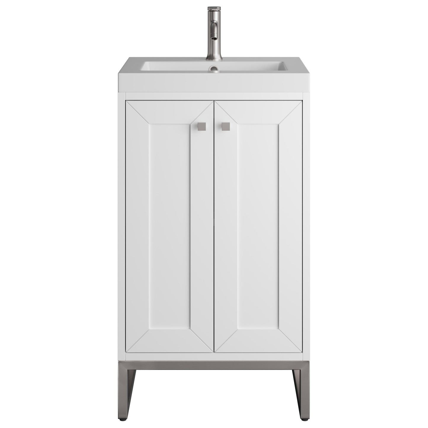 
                  
                    Chianti 20" Single Vanity in Glossy White Single Bathroom Vanity James Martin Vanities Brushed Nickel 
                  
                