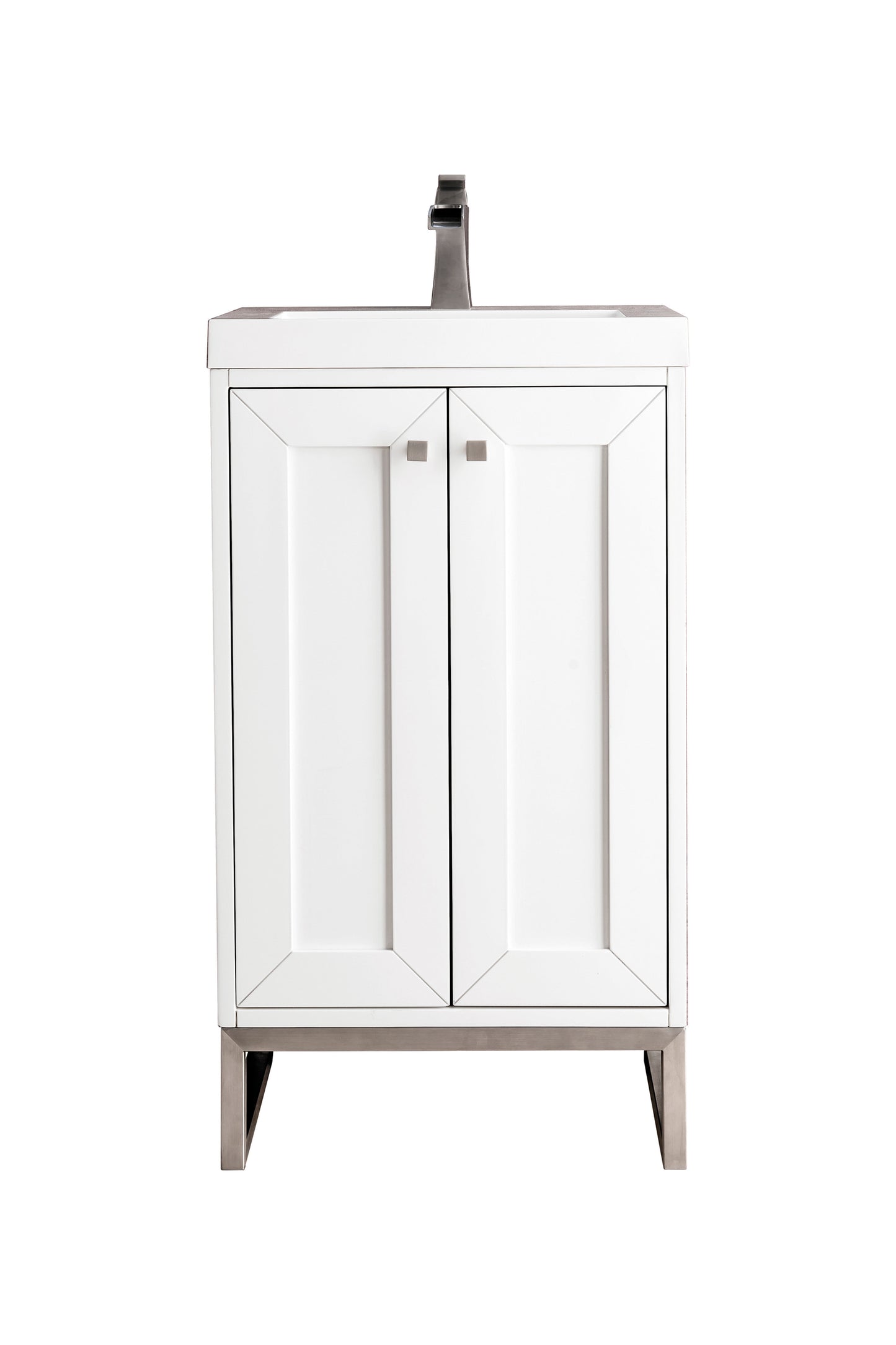 
                  
                    Chianti 20" Single Vanity in Glossy White Single Bathroom Vanity James Martin Vanities Brushed Nickel 
                  
                