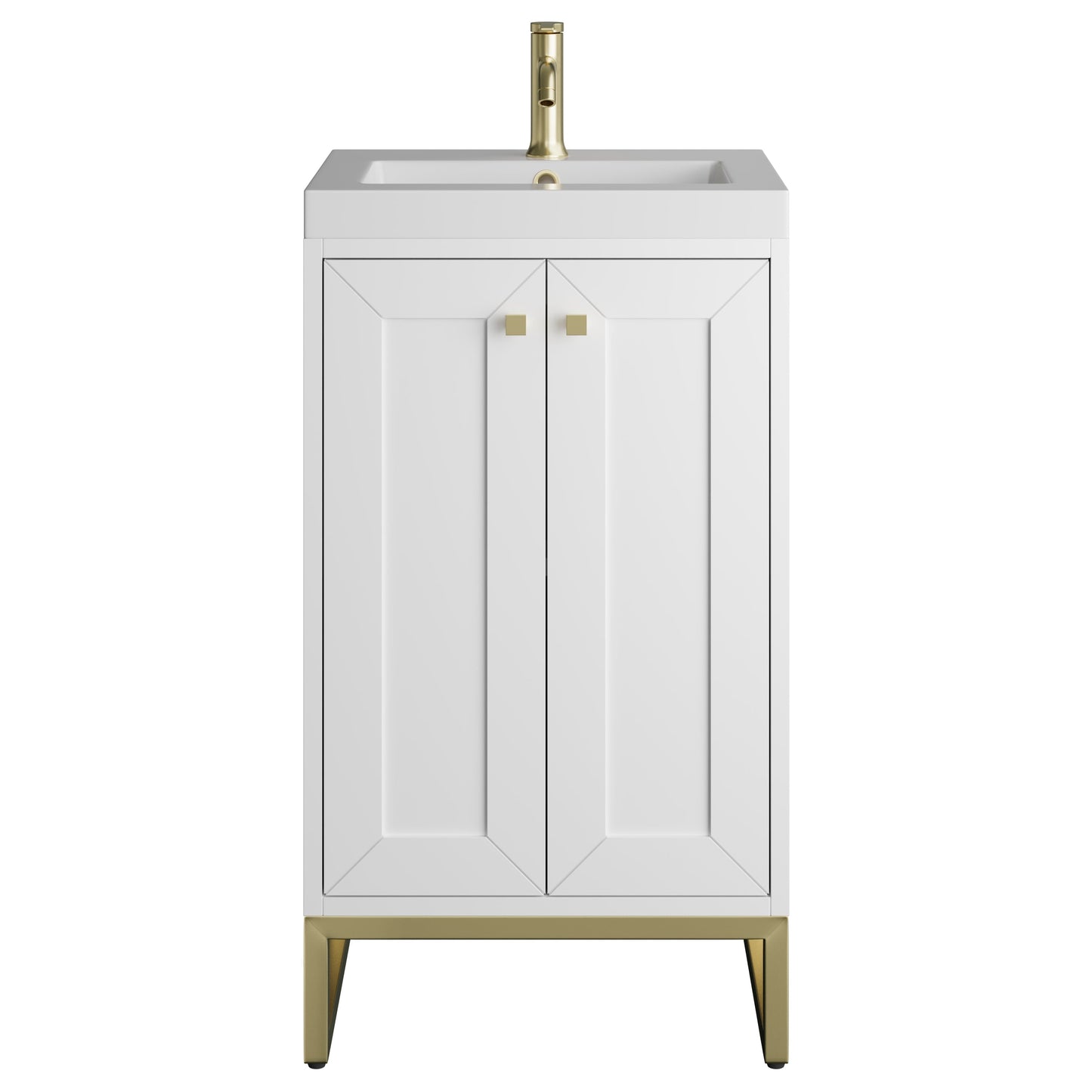 
                  
                    Chianti 20" Single Vanity in Glossy White Single Bathroom Vanity James Martin Vanities Champagne Brass 
                  
                
