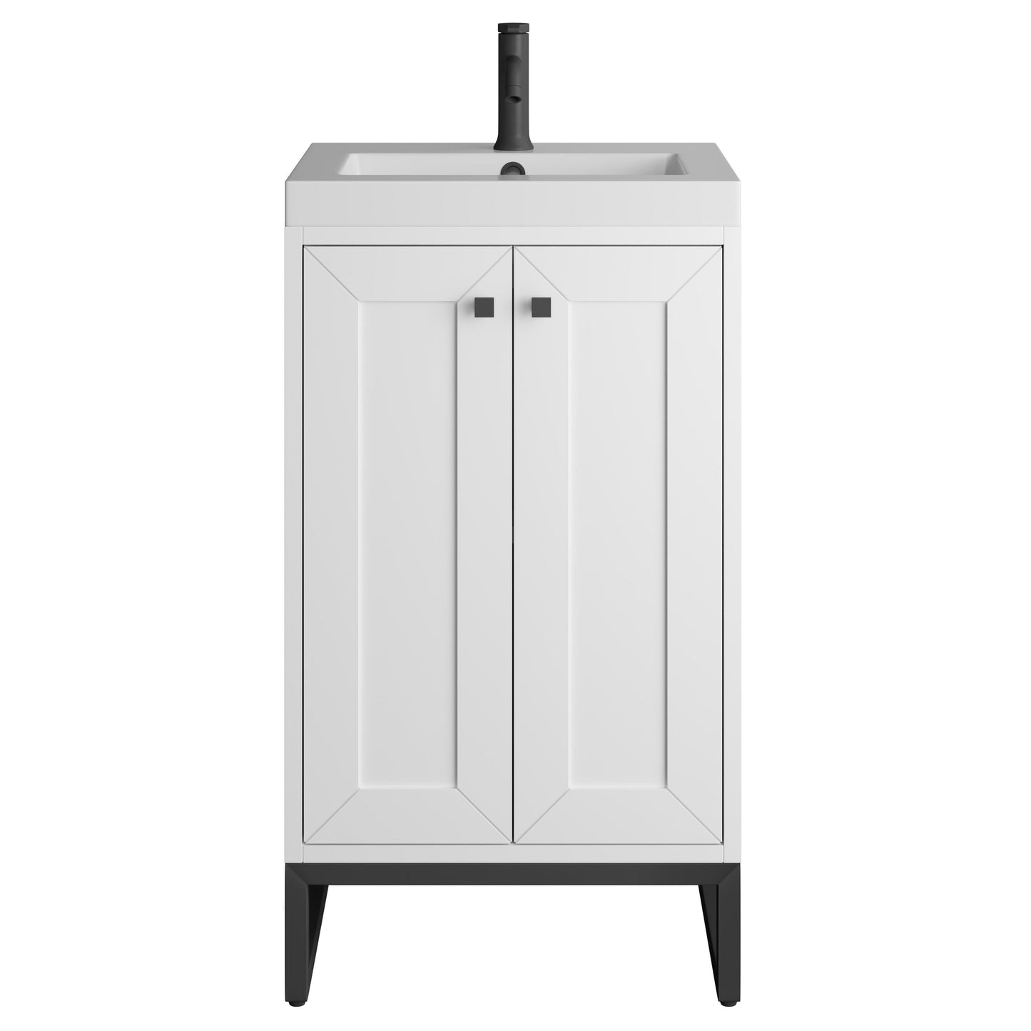 
                  
                    Chianti 20" Single Vanity in Glossy White Single Bathroom Vanity James Martin Vanities Matte Black 
                  
                