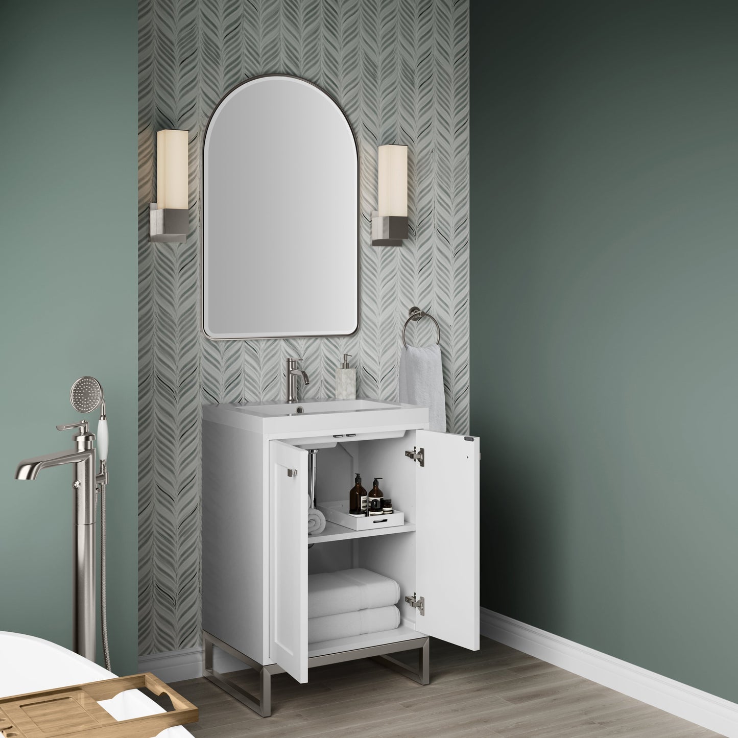 
                  
                    Chianti 24" Single Vanity in Glossy White Single Bathroom Vanity James Martin Vanities 
                  
                