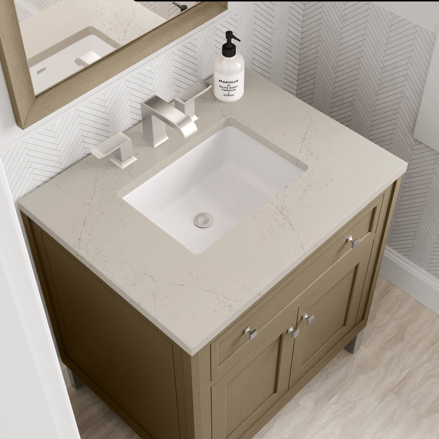 
                  
                    Chicago 30" Single Bathroom Vanity in Walnut Whisper Single Bathroom Vanity James Martin Vanities Siberian Silestone 
                  
                