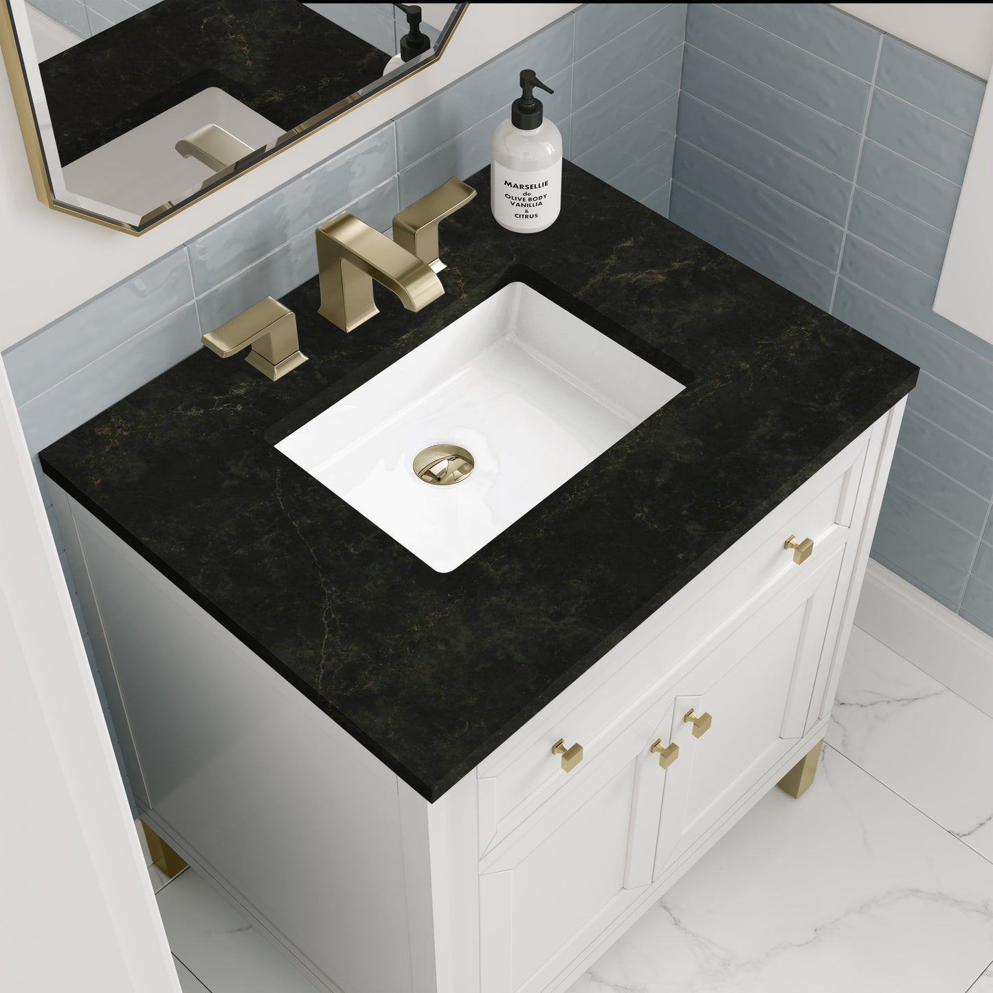 
                  
                    Chicago 30" Single Vanity in Glossy White James Martin Vanities Phantome Eclos 
                  
                