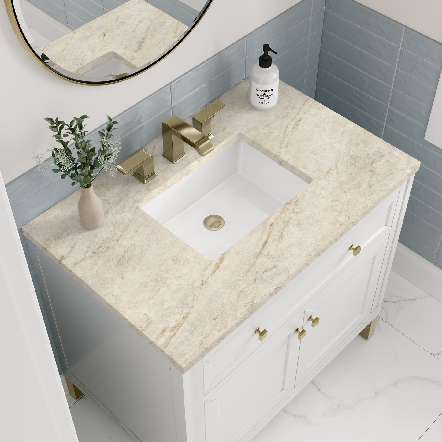 
                  
                    Chicago 36" Single Bathroom Vanity Glossy White Single Bathroom Vanity James Martin Vanities Tajnar Eclos 
                  
                