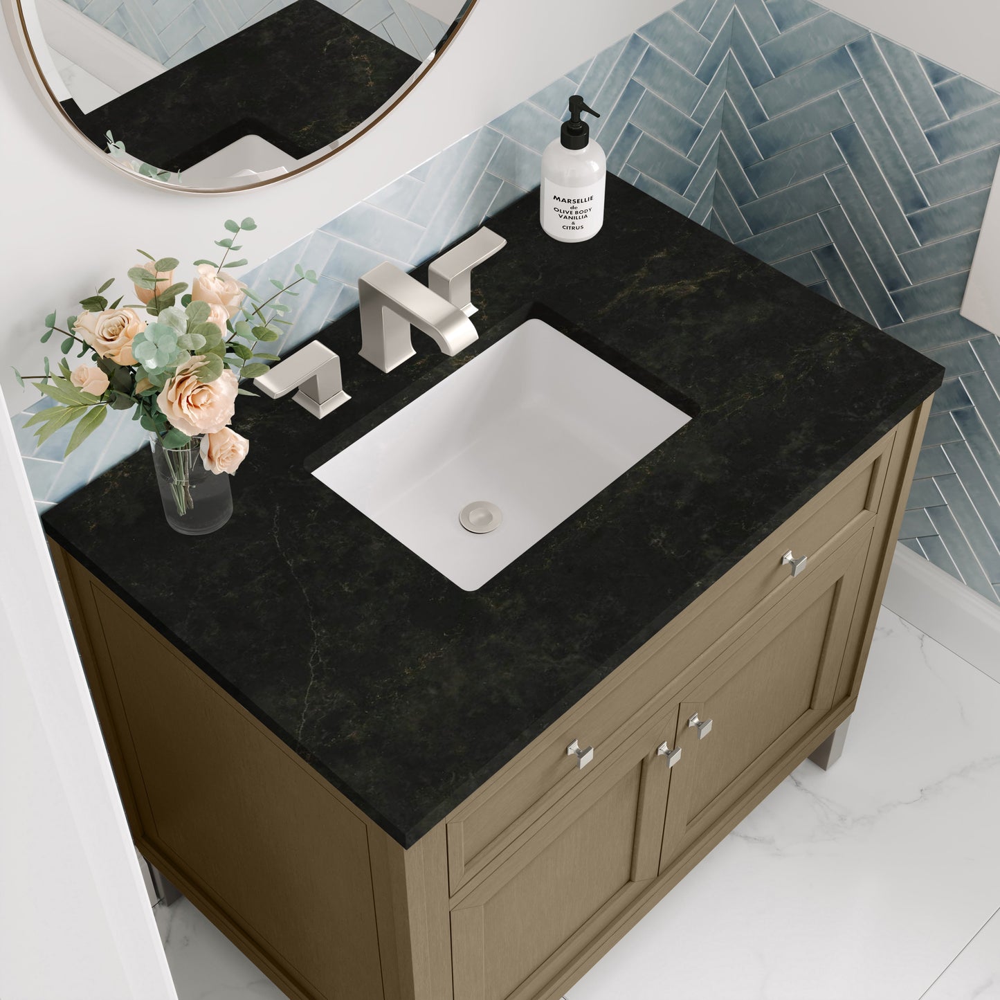 
                  
                    Chicago 36" Single Bathroom Vanity in Walnut Whisper Single Bathroom Vanity James Martin Vanities Phantome Eclos 
                  
                