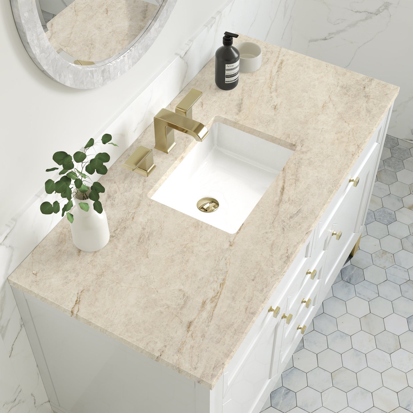 
                  
                    Chicago 48" Single Bathroom Vanity in Glossy White Single Bathroom Vanity James Martin Vanities Tajnar Eclos 
                  
                