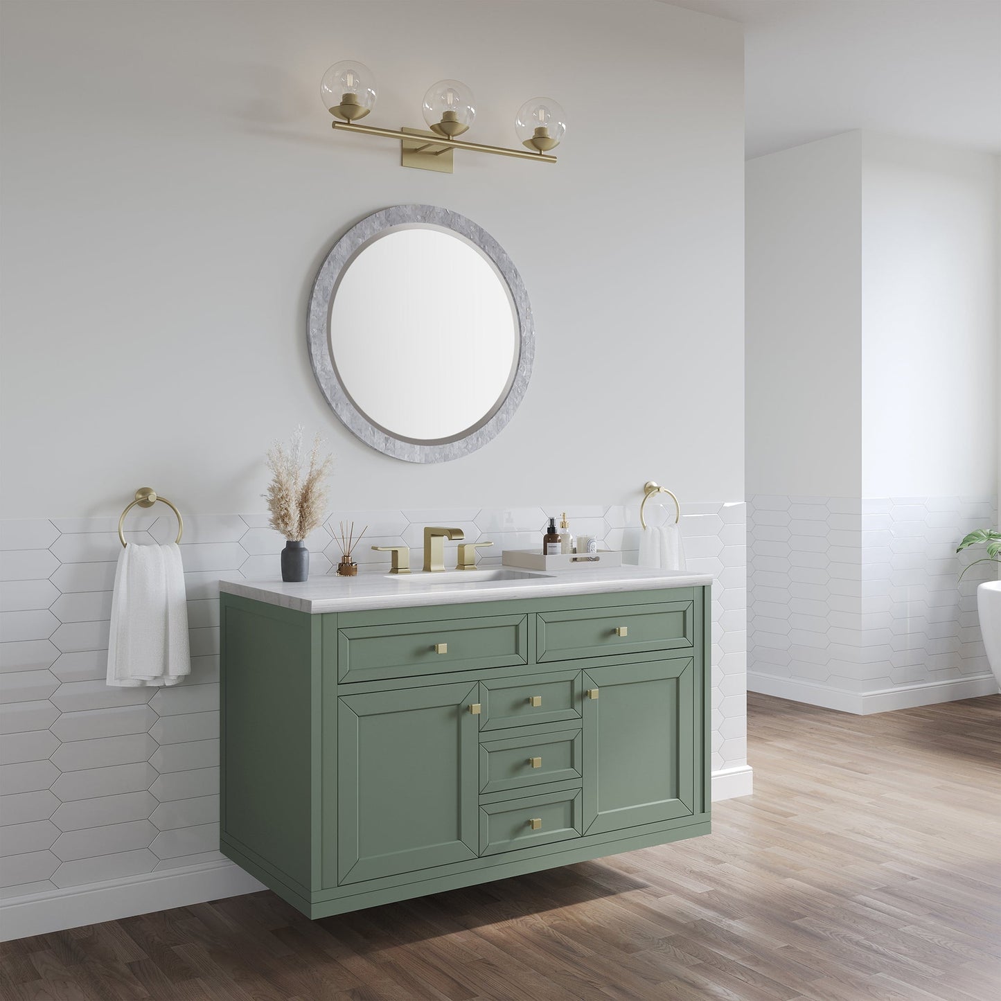 
                  
                    Chicago 48" Single Bathroom Vanity in Smokey Celadon Single Bathroom Vanity James Martin Vanities 
                  
                
