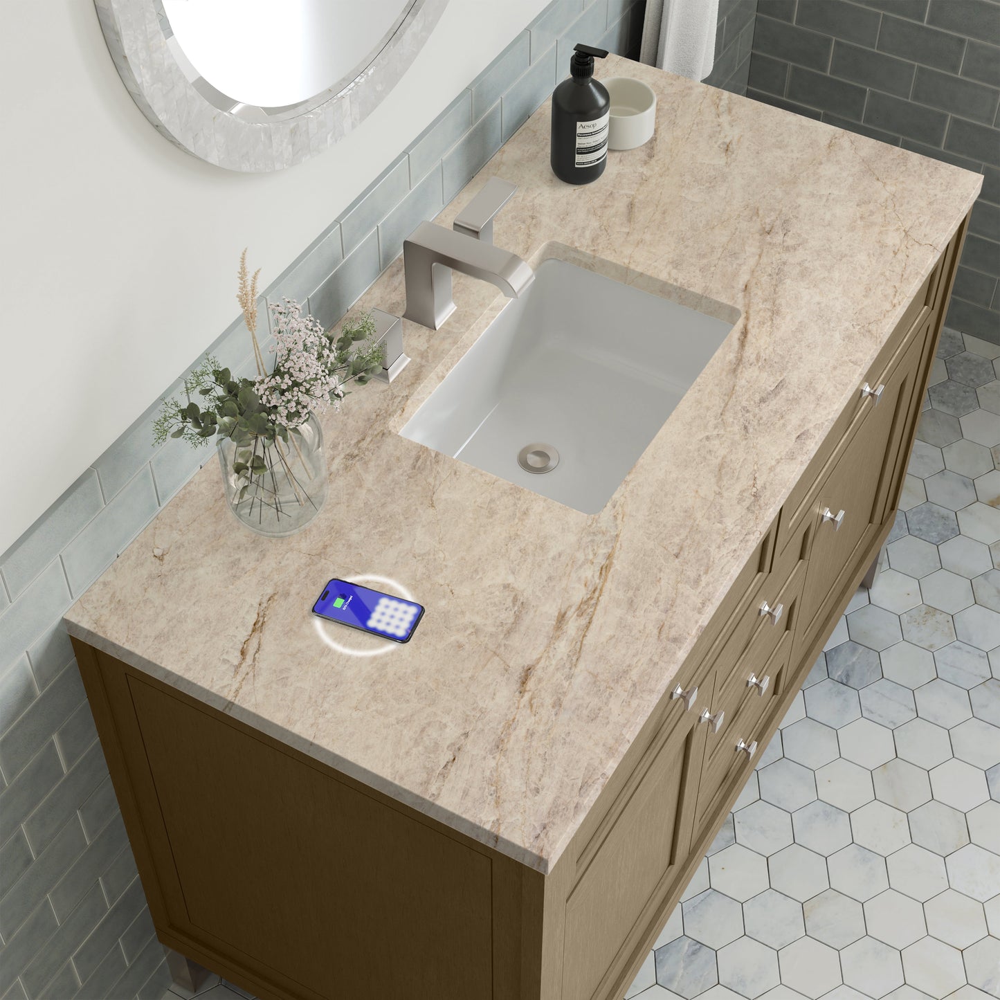 
                  
                    Chicago 48" Single Bathroom Vanity in Walnut Whisper Single Bathroom Vanity James Martin Vanities FreePower-Enabled Tajnar Eclos 
                  
                