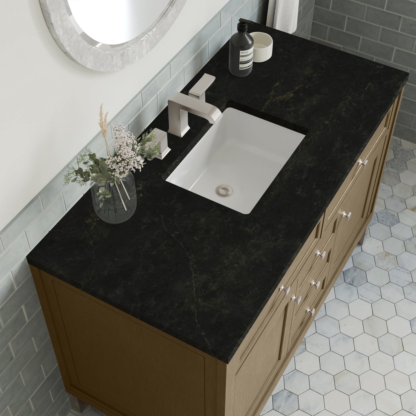 
                  
                    Chicago 48" Single Bathroom Vanity in Walnut Whisper Single Bathroom Vanity James Martin Vanities Phantome Eclos 
                  
                