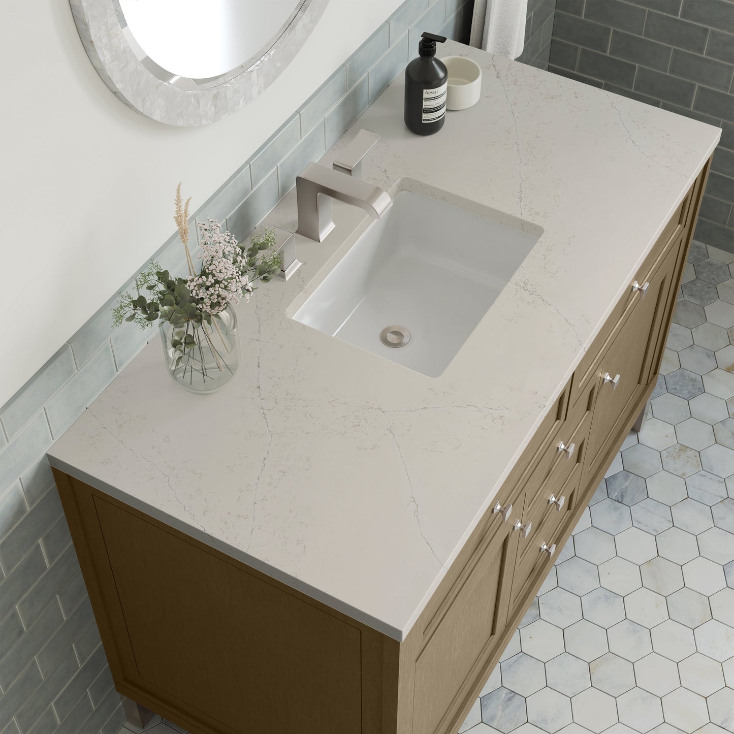 
                  
                    Chicago 48" Single Bathroom Vanity in Walnut Whisper Single Bathroom Vanity James Martin Vanities Siberian Silestone 
                  
                