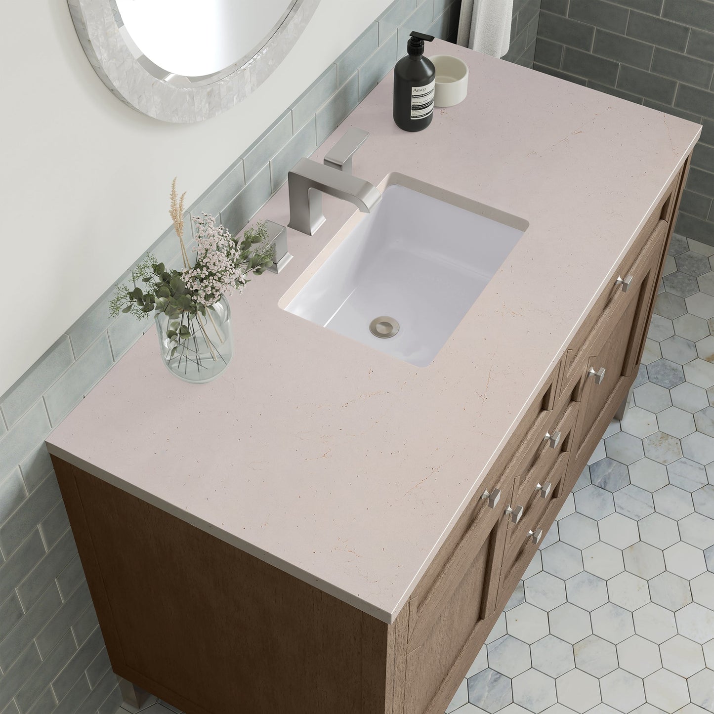 
                  
                    Chicago 48" Single Bathroom Vanity in Whitewashed Walnut Single Bathroom Vanity James Martin Vanities 
                  
                