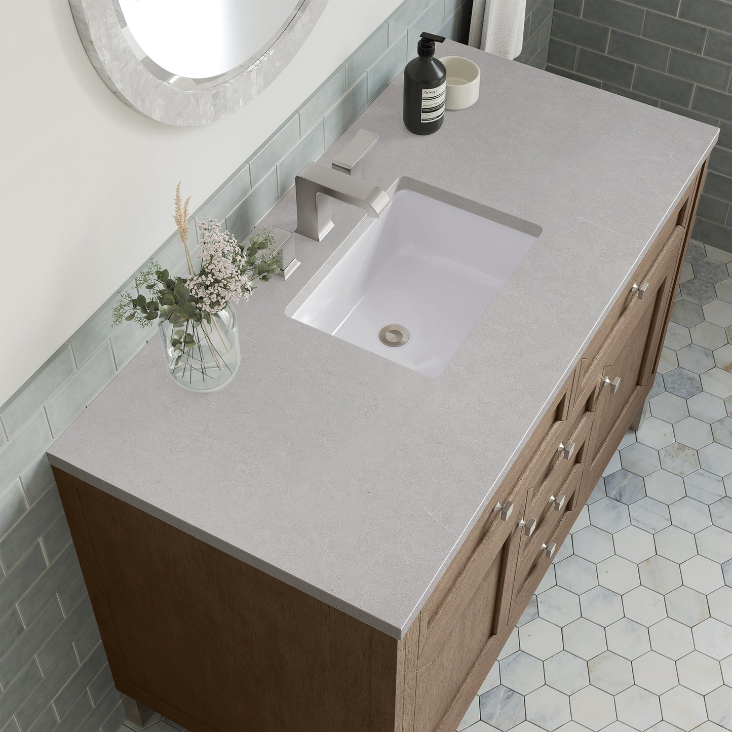 
                  
                    Chicago 48" Single Bathroom Vanity in Whitewashed Walnut Single Bathroom Vanity James Martin Vanities 
                  
                