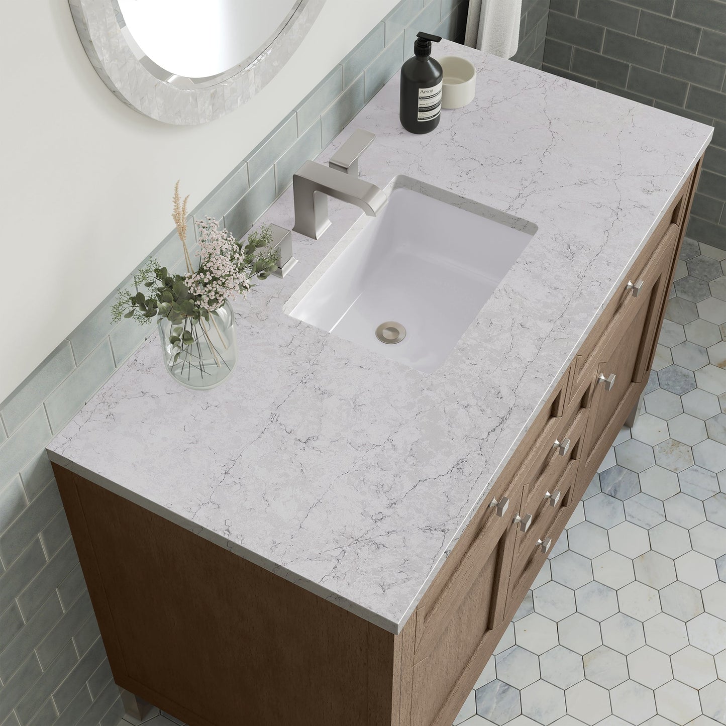 
                  
                    Chicago 48" Single Bathroom Vanity in Whitewashed Walnut Single Bathroom Vanity James Martin Vanities 
                  
                