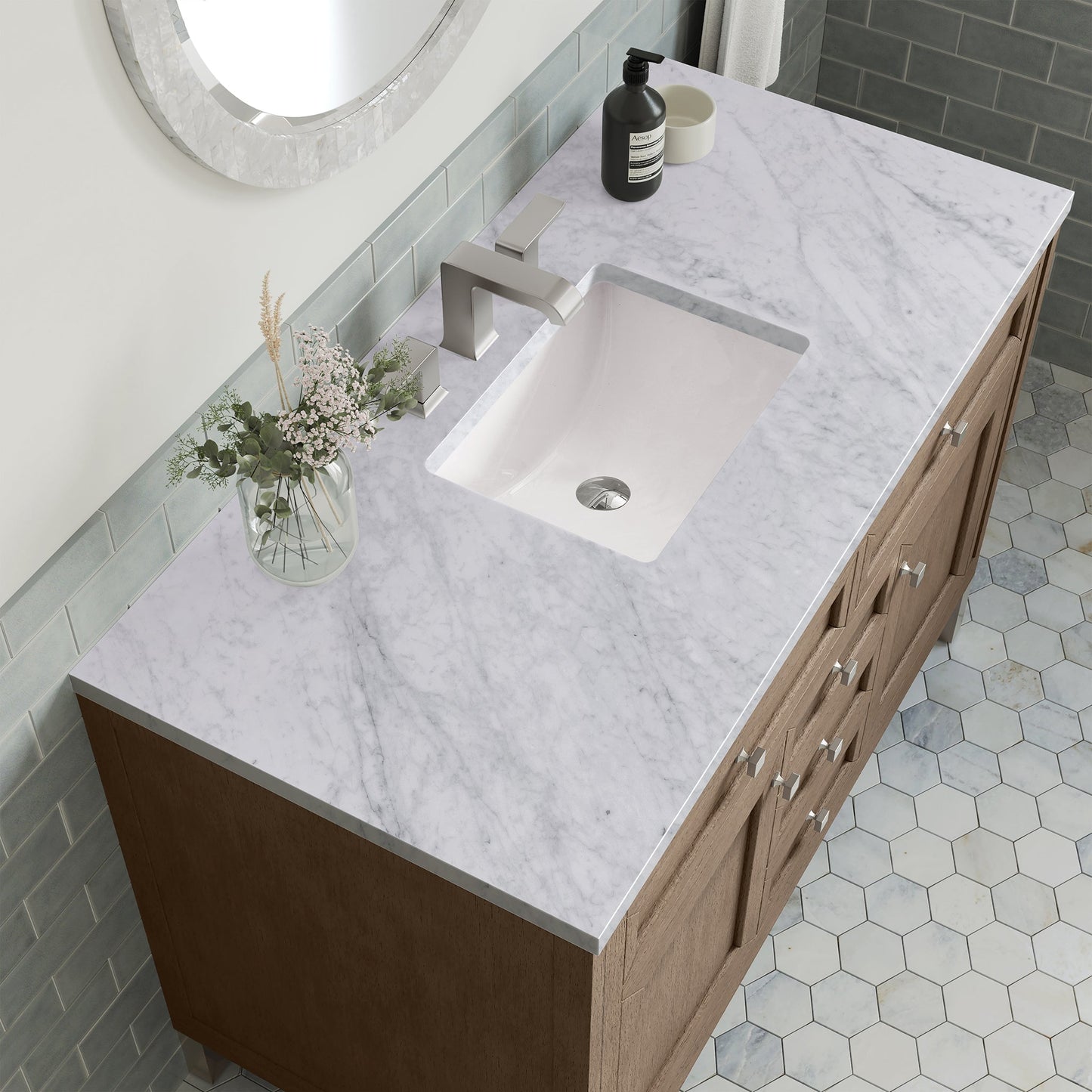 
                  
                    Chicago 48" Single Bathroom Vanity in Whitewashed Walnut Single Bathroom Vanity James Martin Vanities 
                  
                