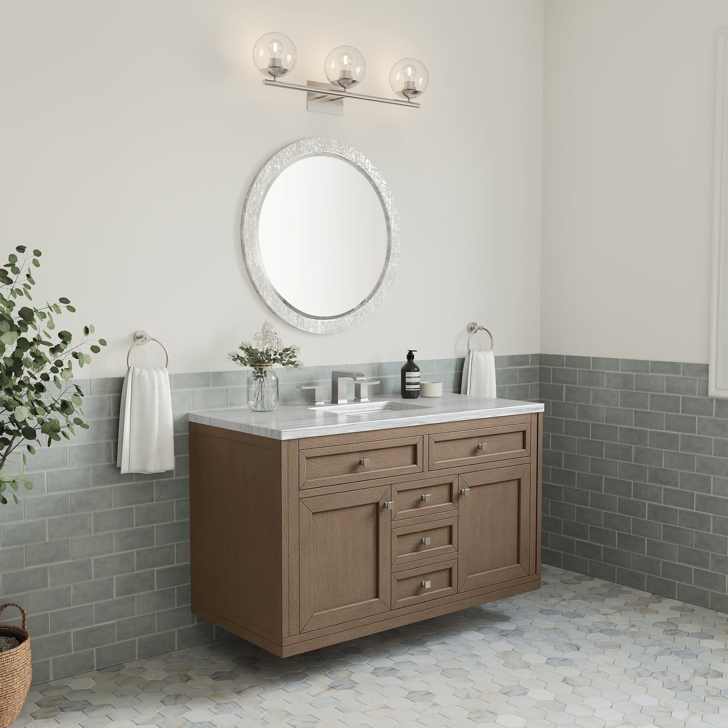
                  
                    Chicago 48" Single Bathroom Vanity in Whitewashed Walnut Single Bathroom Vanity James Martin Vanities 
                  
                