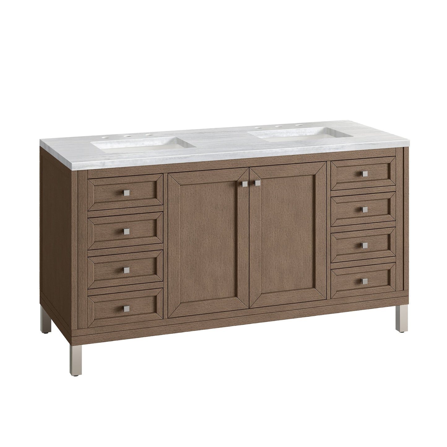 
                  
                    Chicago 60" Double Bathroom Vanity in Whitewashed Walnut Double bathroom Vanity James Martin Vanities 
                  
                