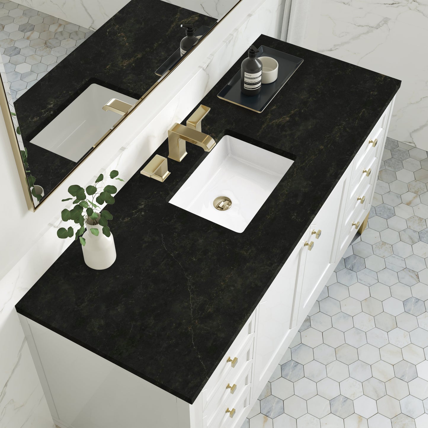 
                  
                    Chicago 60" Single Bathroom Vanity in Glossy White Single Bathroom Vanity James Martin Vanities Phantome Eclos 
                  
                