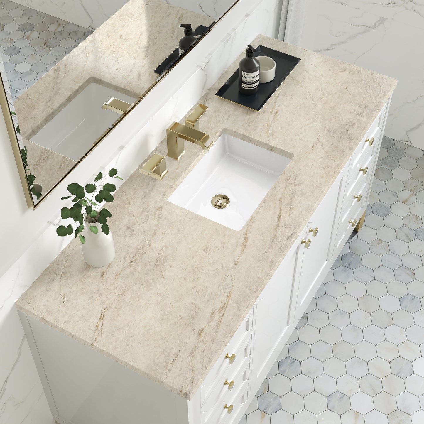 
                  
                    Chicago 60" Single Bathroom Vanity in Glossy White Single Bathroom Vanity James Martin Vanities Tajnar Eclos 
                  
                