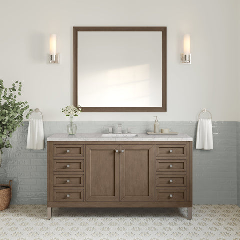Chicago 60" Single Bathroom Vanity in Whitewashed Walnut Single Bathroom Vanity James Martin Vanities Select Your Top 