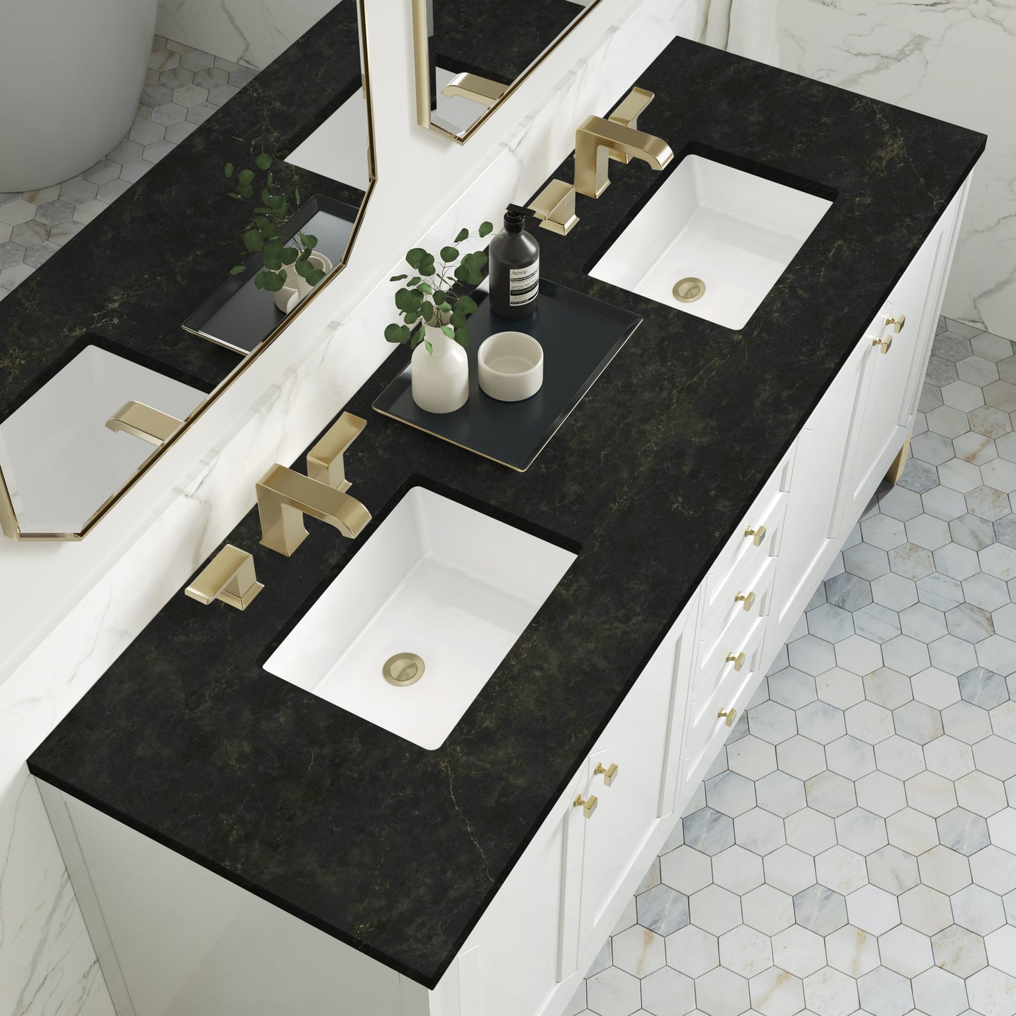 
                  
                    Chicago 72" Double Bathroom Vanity in Glossy White Double bathroom Vanity James Martin Vanities Phantome Eclos 
                  
                