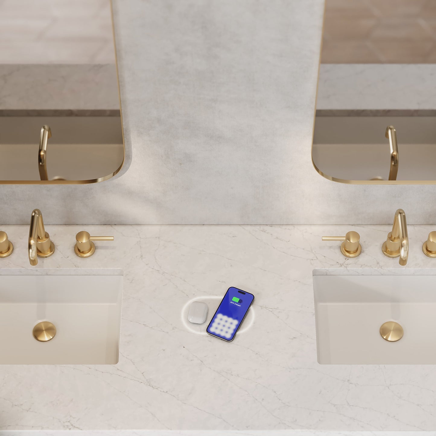 
                  
                    Chicago 72" Double Bathroom Vanity in Smokey Celadon Double bathroom Vanity James Martin Vanities FreePower-Enabled Eternal Jasmine Pearl Silestone 
                  
                