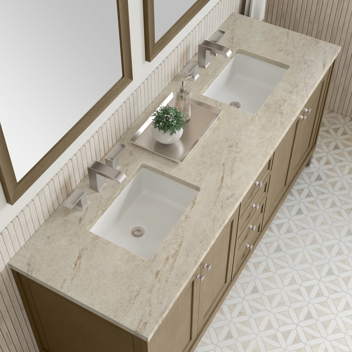 
                  
                    Chicago 72" Double Bathroom Vanity in Walnut Whisper Double bathroom Vanity James Martin Vanities Tajnar Eclos 
                  
                