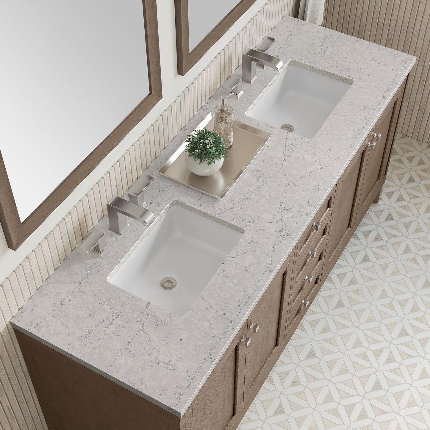 
                  
                    Chicago 72" Double Bathroom Vanity in Whitewashed Walnut Double bathroom Vanity James Martin Vanities 
                  
                