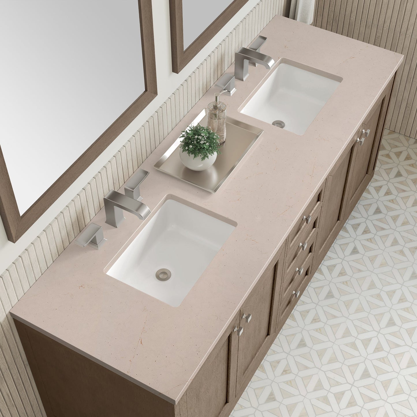 
                  
                    Chicago 72" Double Bathroom Vanity in Whitewashed Walnut Double bathroom Vanity James Martin Vanities 
                  
                