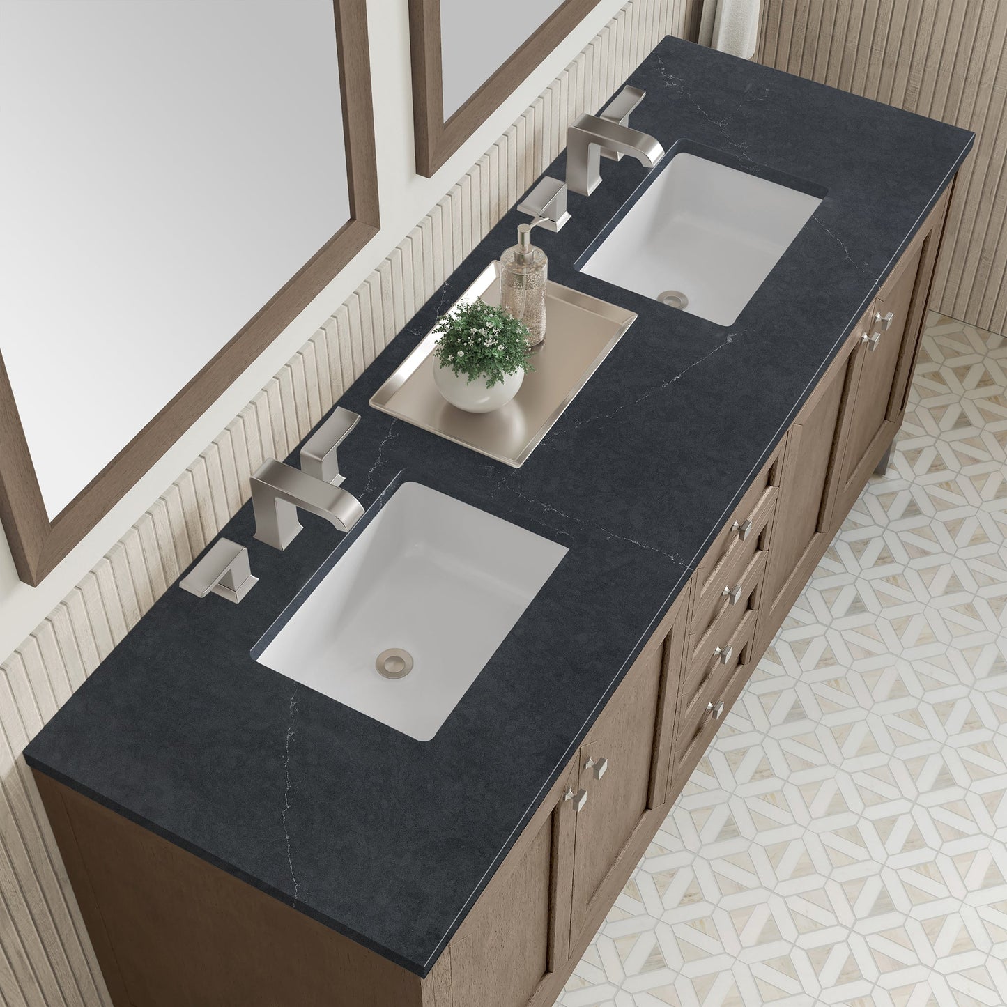 
                  
                    Chicago 72" Double Bathroom Vanity in Whitewashed Walnut Double bathroom Vanity James Martin Vanities 
                  
                