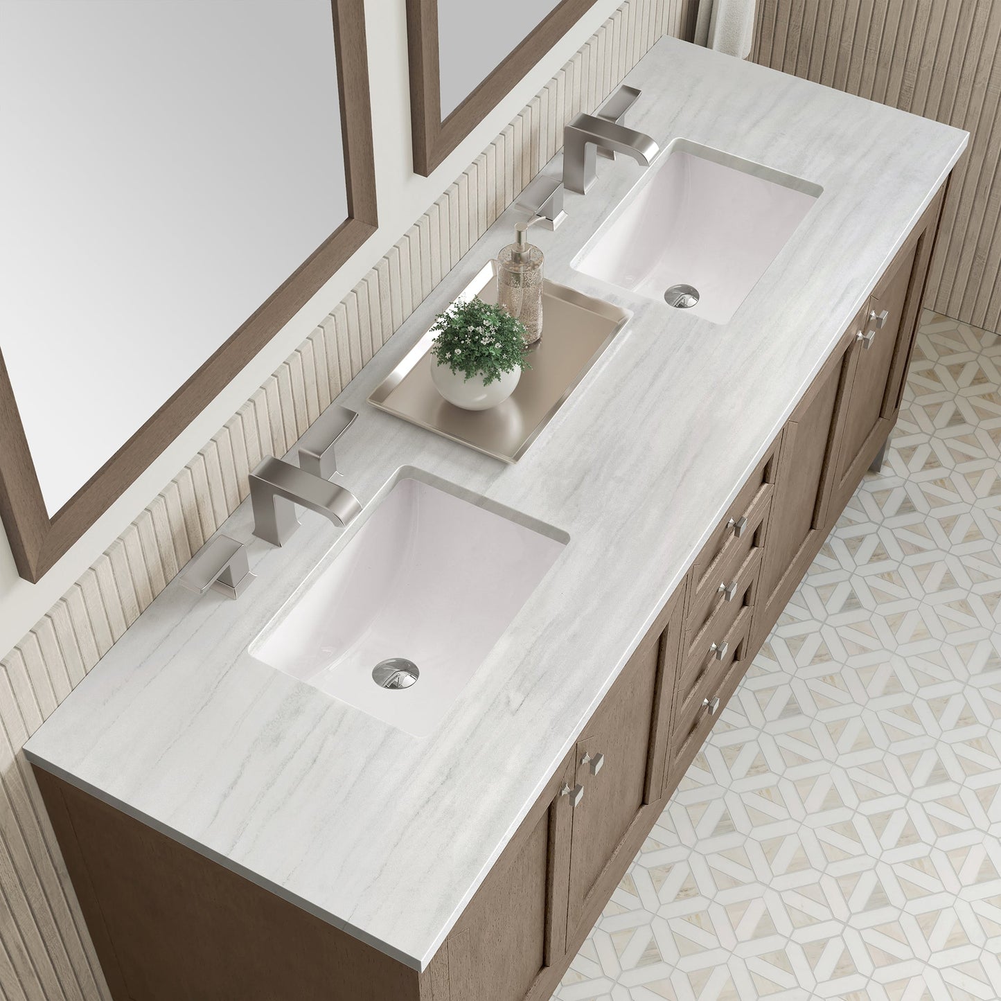 
                  
                    Chicago 72" Double Bathroom Vanity in Whitewashed Walnut Double bathroom Vanity James Martin Vanities 
                  
                