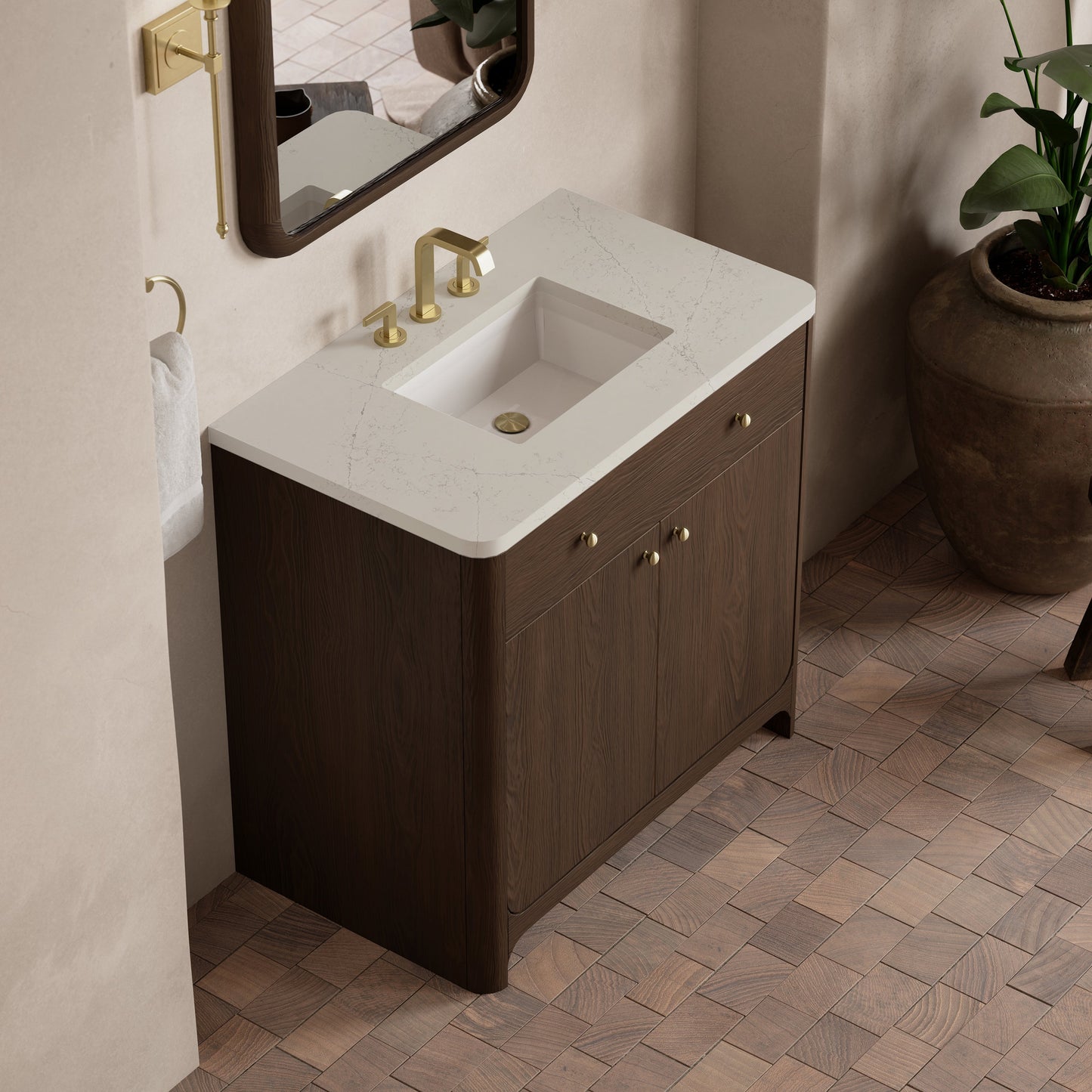 
                  
                    Gracyn 36" Single Vanity in Sable Single Bathroom Vanity James Martin Vanities Siberian Silestone 
                  
                