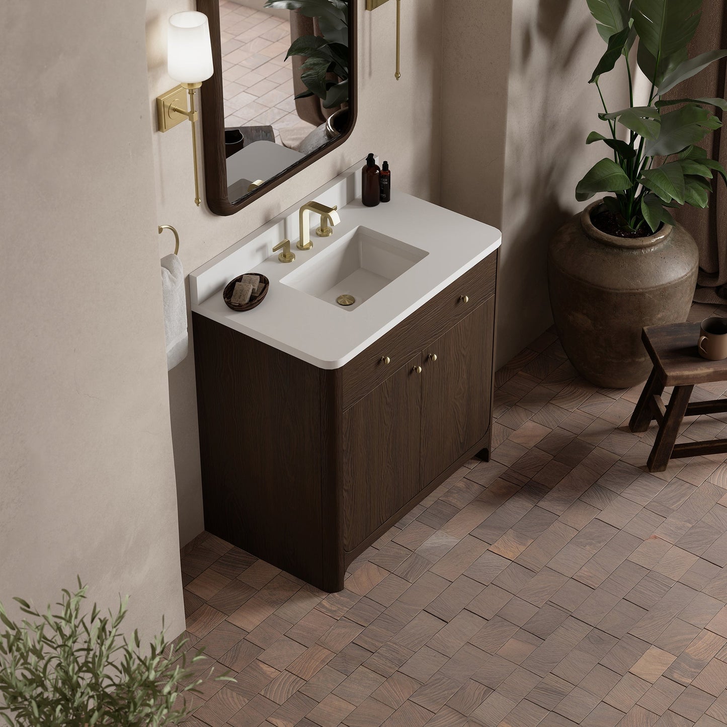 
                  
                    Gracyn 36" Single Vanity in Sable Single Bathroom Vanity James Martin Vanities Victorian Silver Silestone 
                  
                