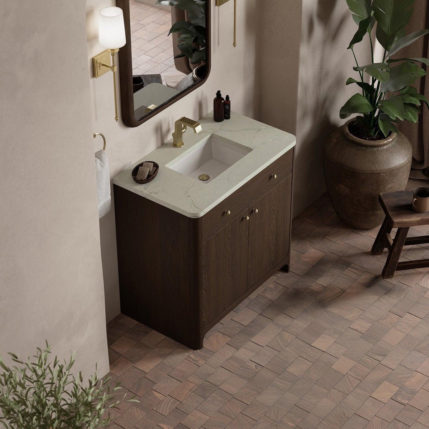 
                  
                    Gracyn 36" Single Vanity in Sable Single Bathroom Vanity James Martin Vanities Victorian Silver Silestone 
                  
                