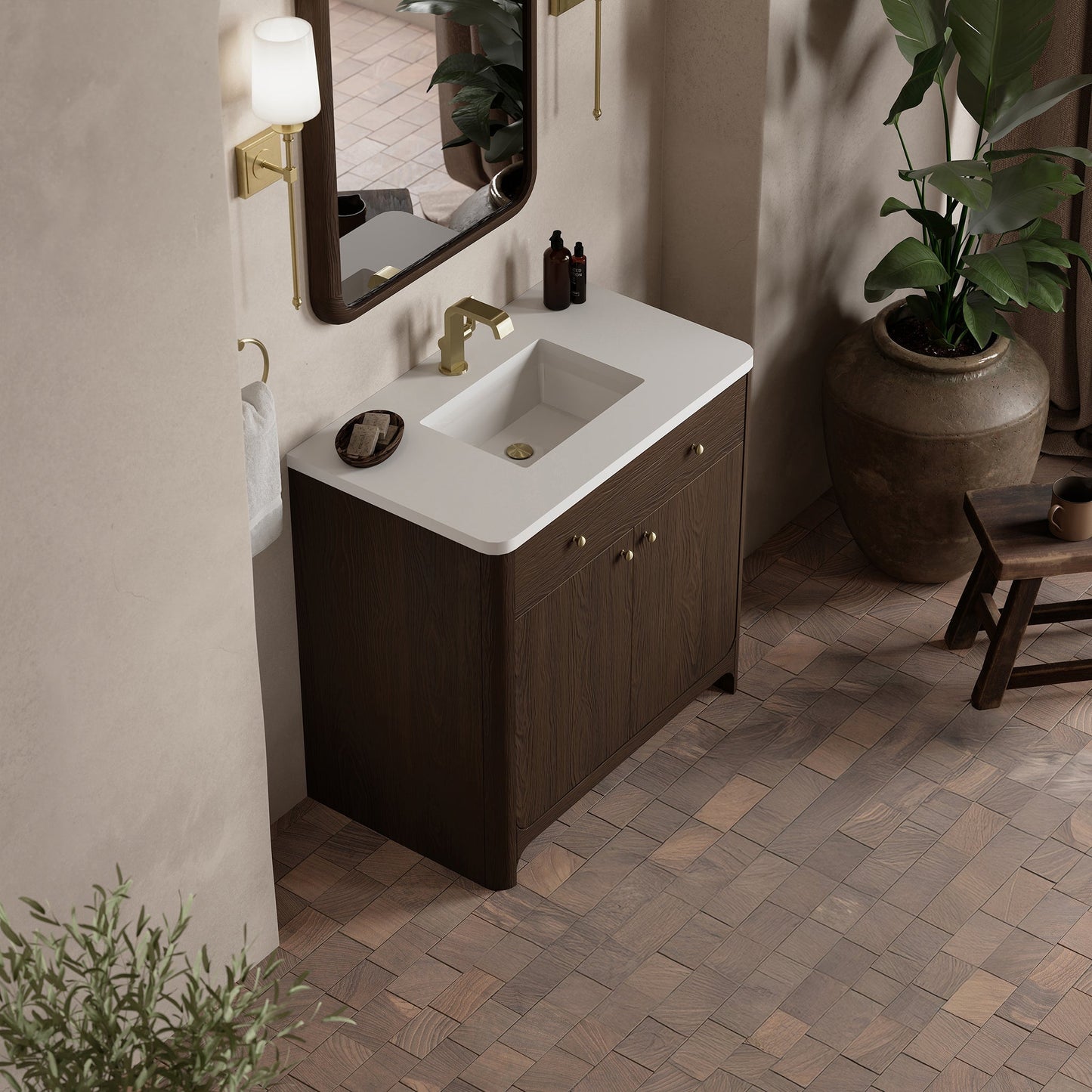 
                  
                    Gracyn 36" Single Vanity in Sable Single Bathroom Vanity James Martin Vanities White Zeus Silestone 
                  
                