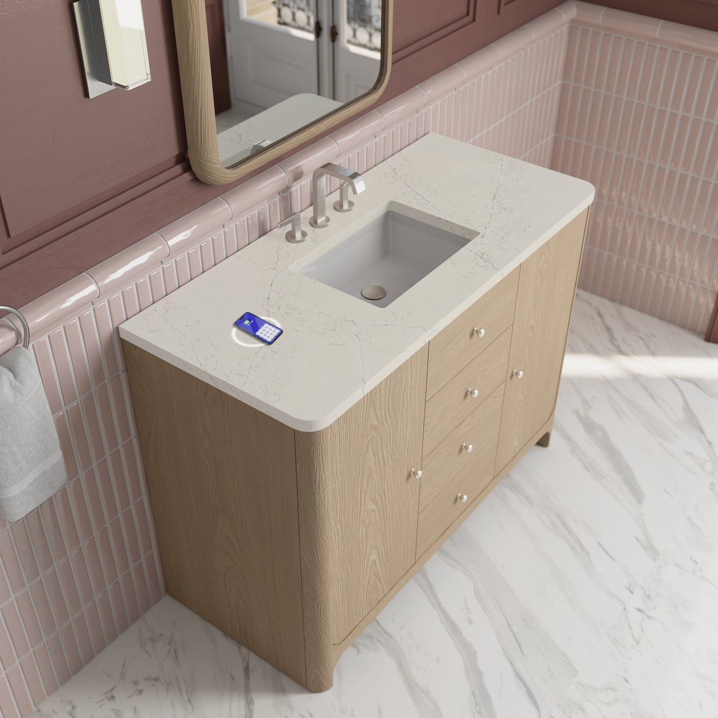 
                  
                    Gracyn 48" Single Vanity in Coastal Driftwood Single Bathroom Vanity James Martin Vanities FreePower-Enabled Siberian Silestone 
                  
                