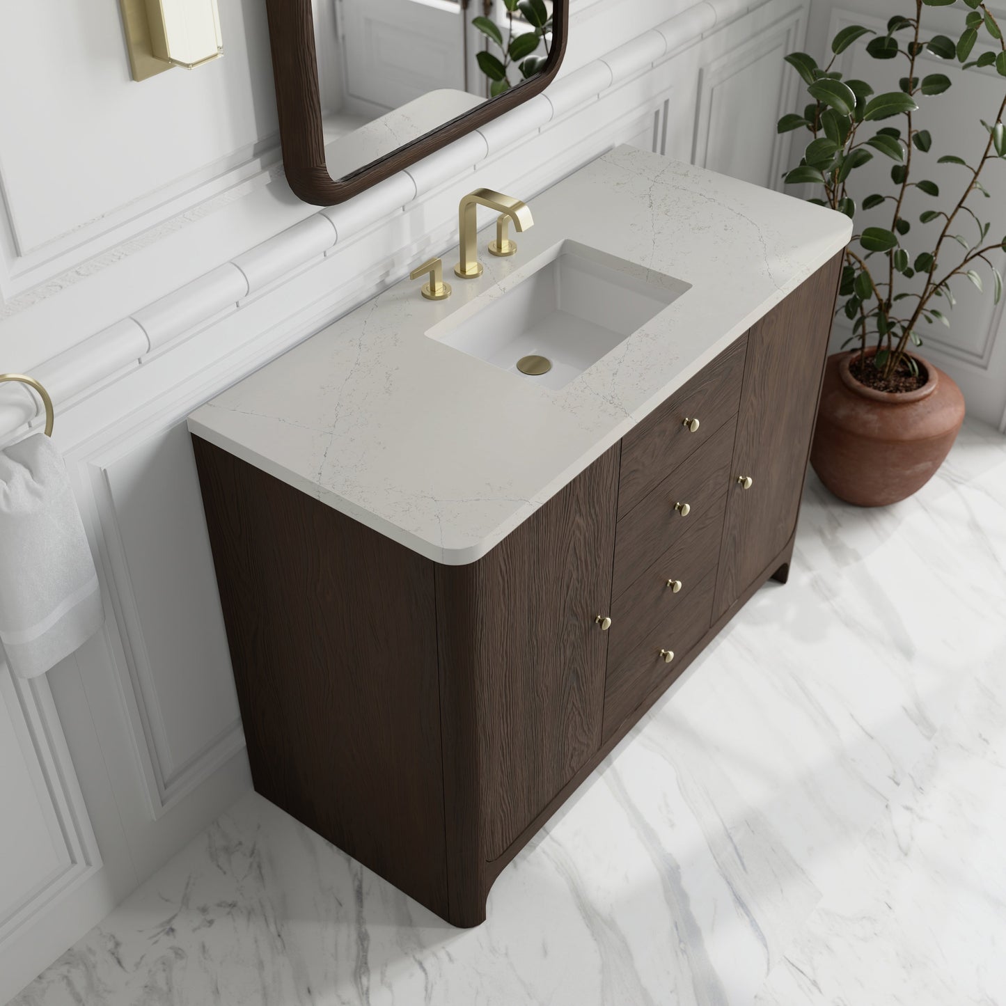 
                  
                    Gracyn 48" Single Vanity in Sable Single Bathroom Vanity James Martin Vanities Siberian Silestone 
                  
                