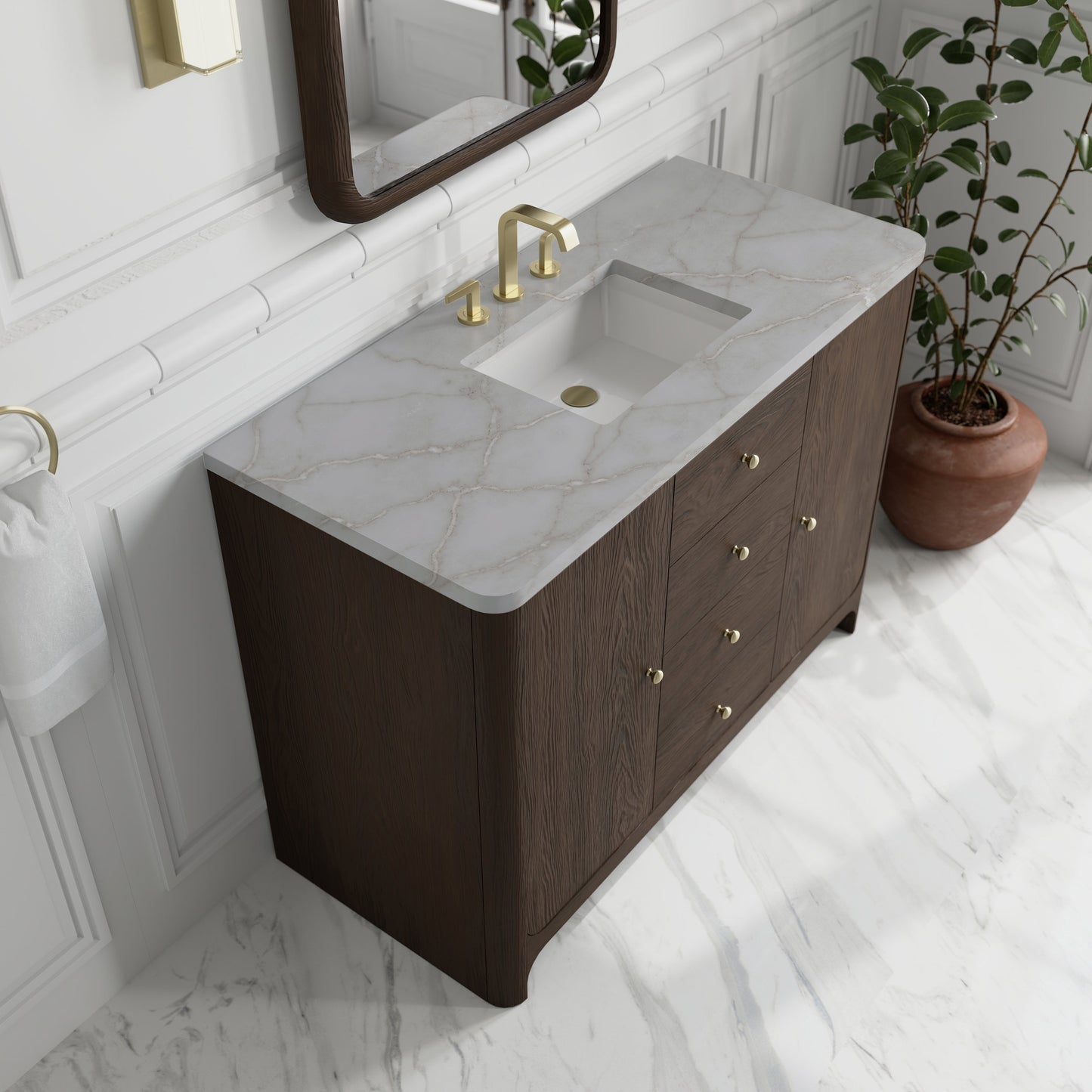 
                  
                    Gracyn 48" Single Vanity in Sable Single Bathroom Vanity James Martin Vanities Victorian Silver Silestone 
                  
                