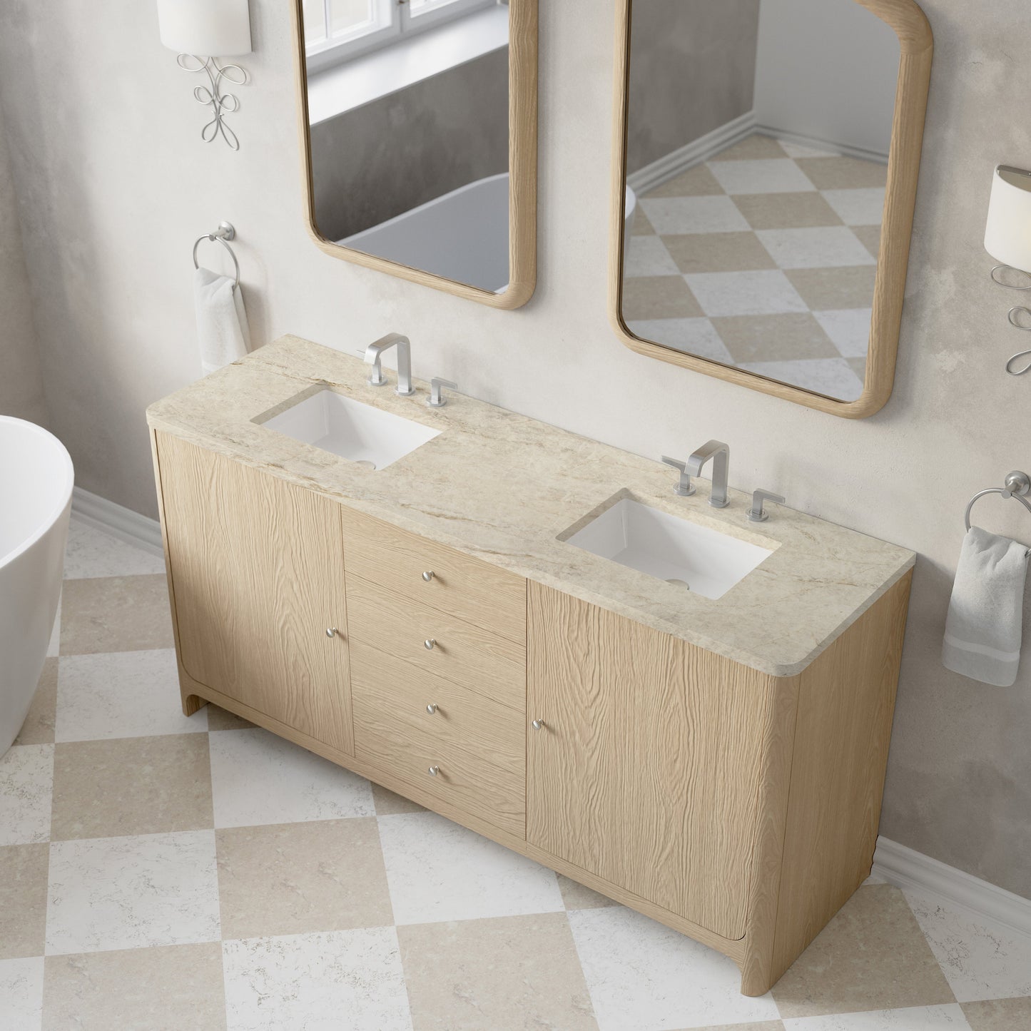 
                  
                    Gracyn 72" Double Vanity in Coastal Driftwood Double Bathroom Vanity James Martin Vanities Tajnar Eclos 
                  
                