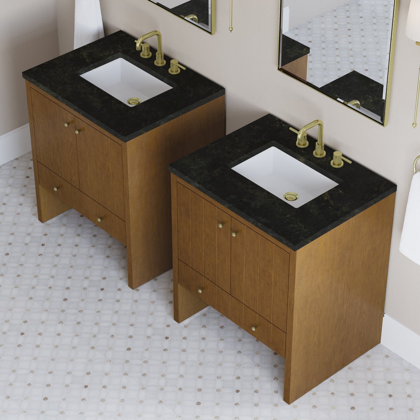 
                  
                    Hudson 30" Single Vanity in Honey Oak Single Bathroom Vanity James Martin Vanities Phantome Eclos 
                  
                