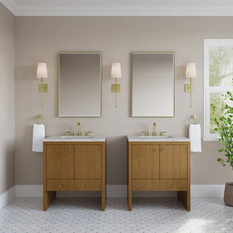 Hudson 30" Single Vanity in Honey Oak Single Bathroom Vanity James Martin Vanities Select a Top 