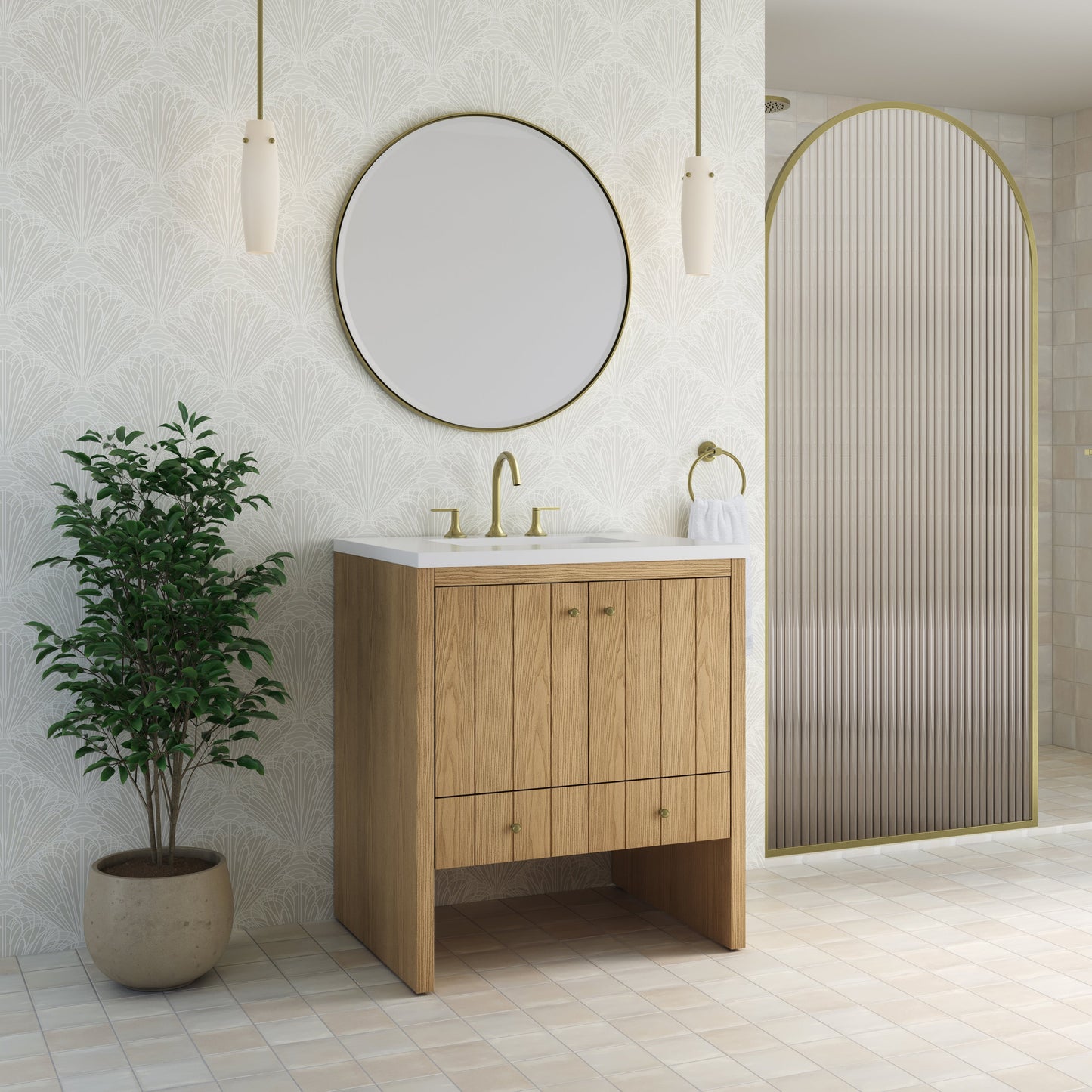 
                  
                    Hudson 30" Single Vanity in Light Natural Oak Single Bathroom Vanity James Martin Vanities 
                  
                