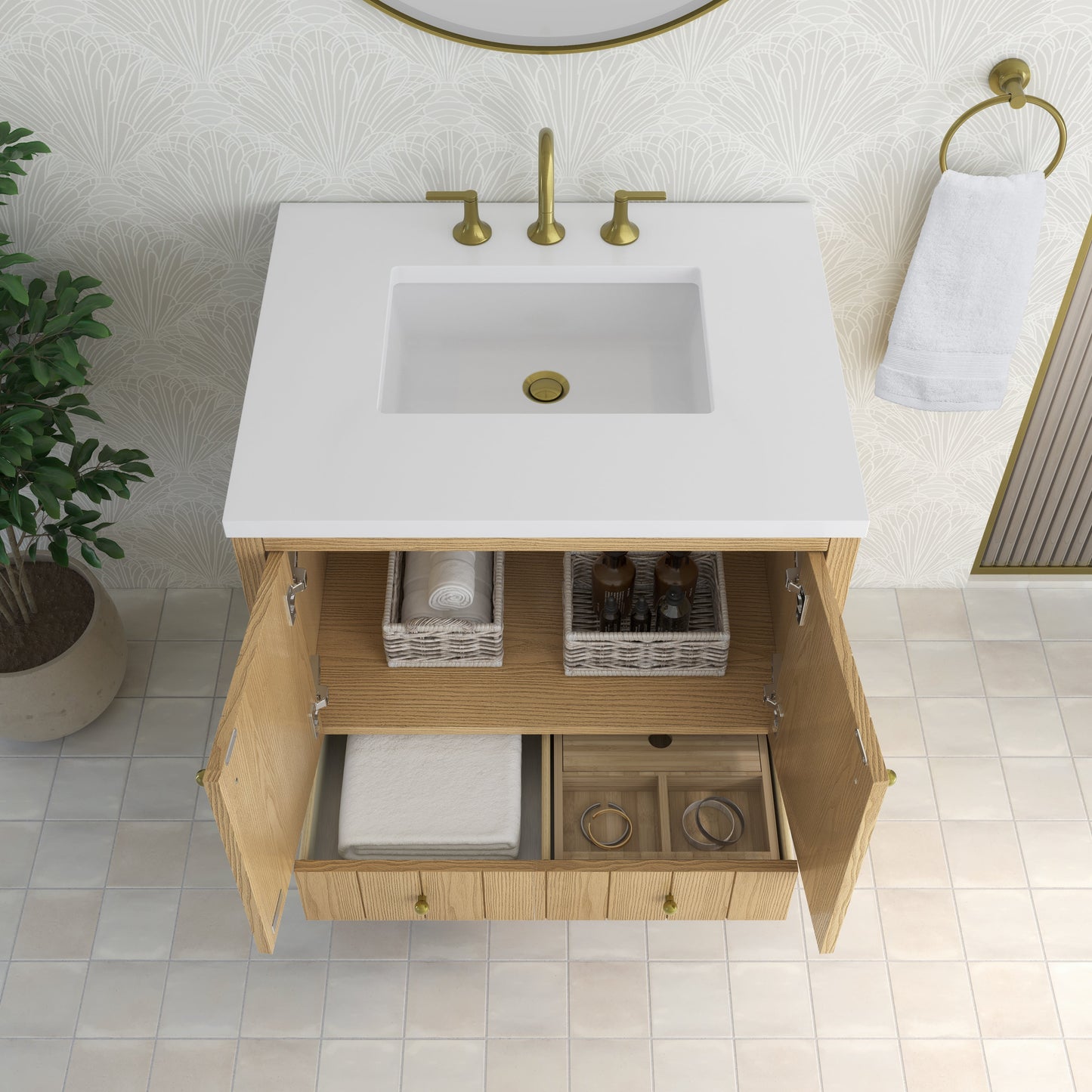 
                  
                    Hudson 30" Single Vanity in Light Natural Oak Single Bathroom Vanity James Martin Vanities 
                  
                