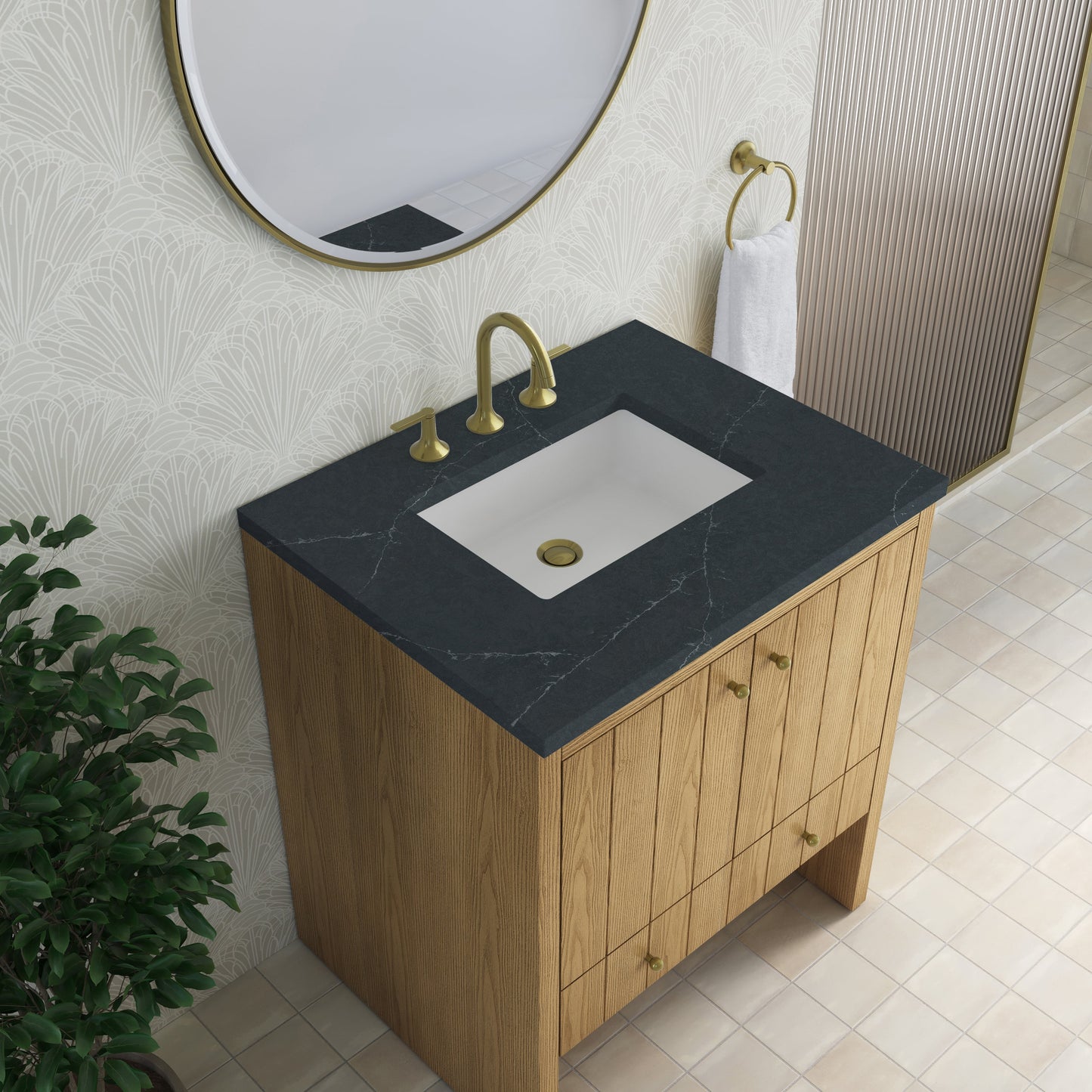 
                  
                    Hudson 30" Single Vanity in Light Natural Oak Single Bathroom Vanity James Martin Vanities Charcoal Soapstone Silestone 
                  
                