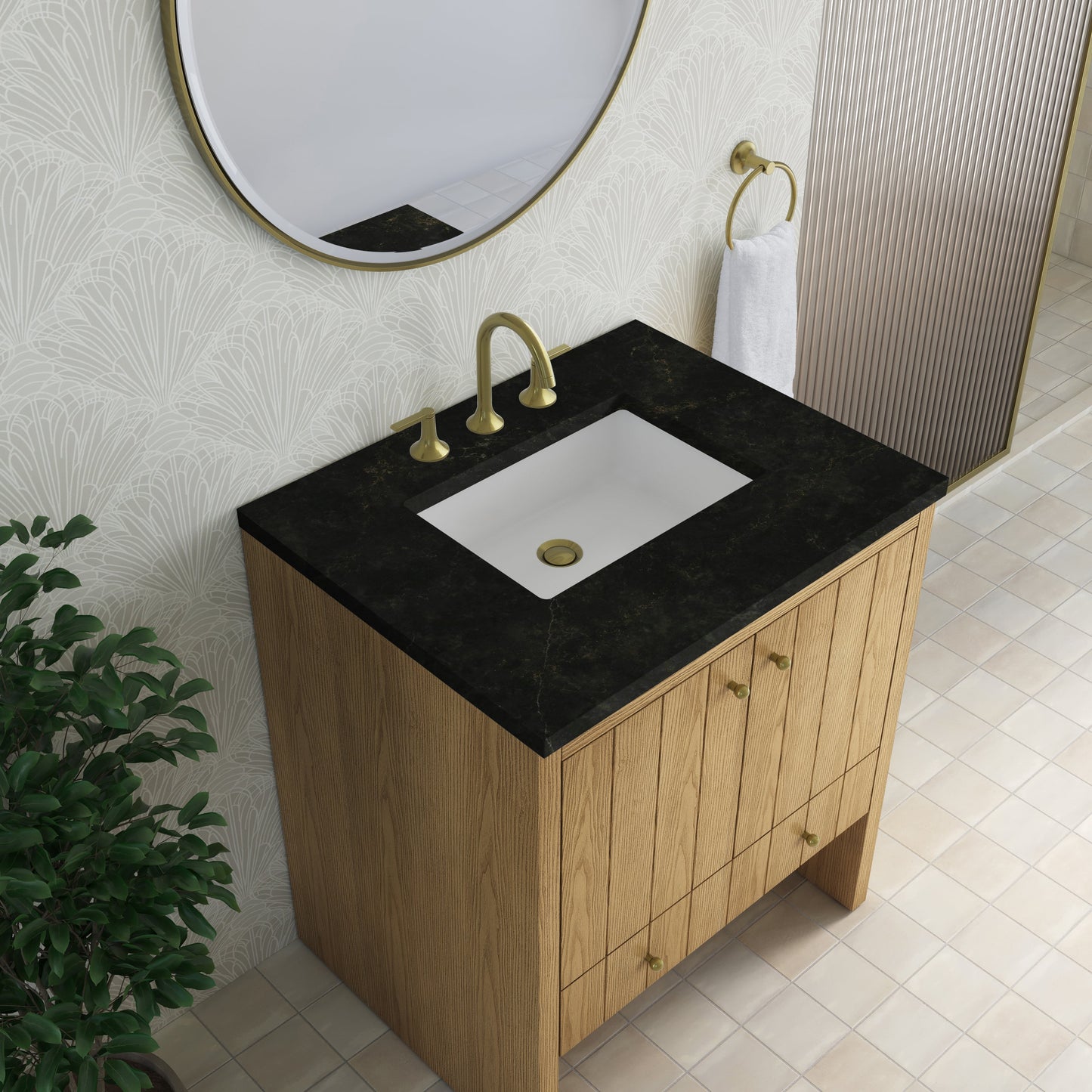 
                  
                    Hudson 30" Single Vanity in Light Natural Oak Single Bathroom Vanity James Martin Vanities Phantome Eclos 
                  
                