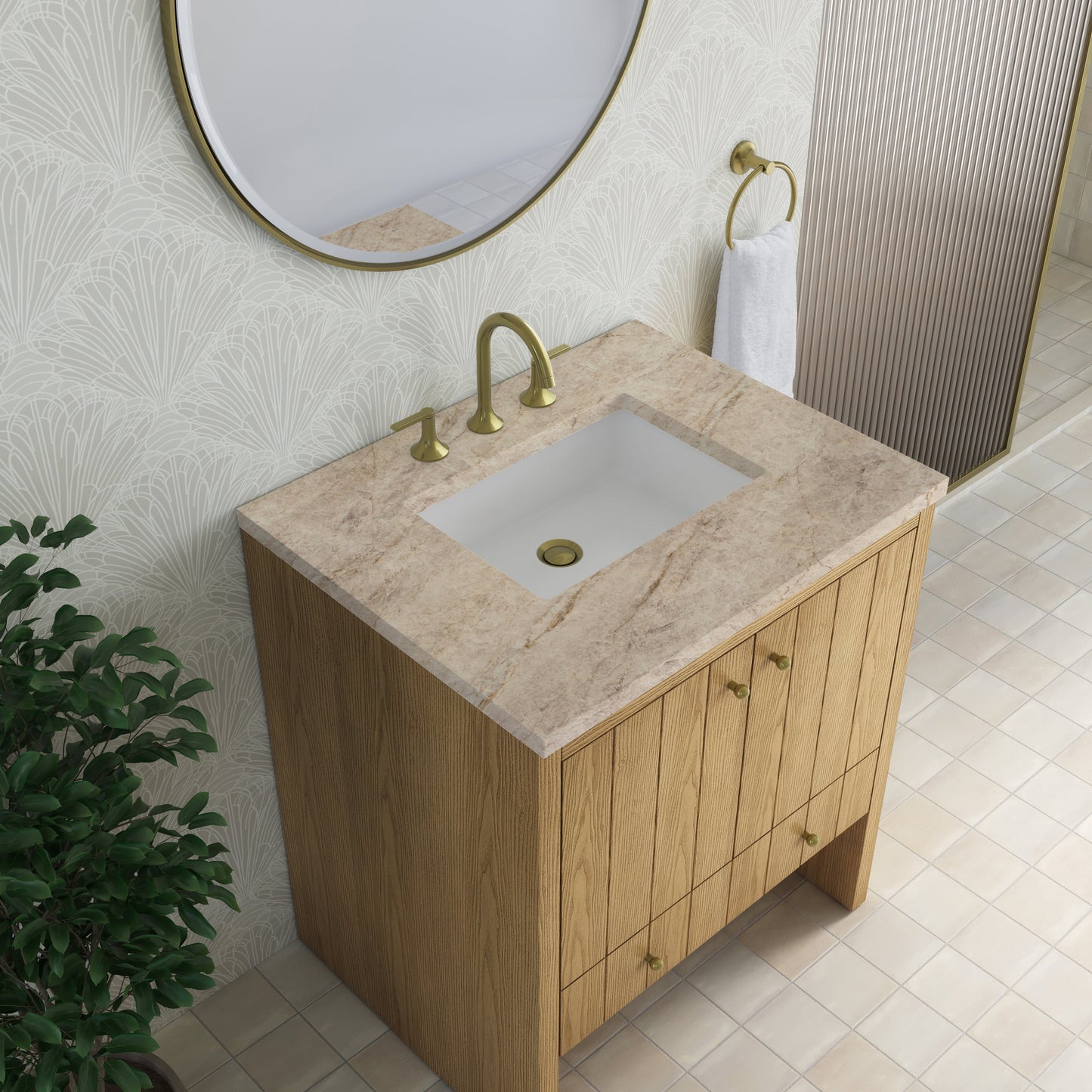 
                  
                    Hudson 30" Single Vanity in Light Natural Oak Single Bathroom Vanity James Martin Vanities Tajnar Eclos 
                  
                